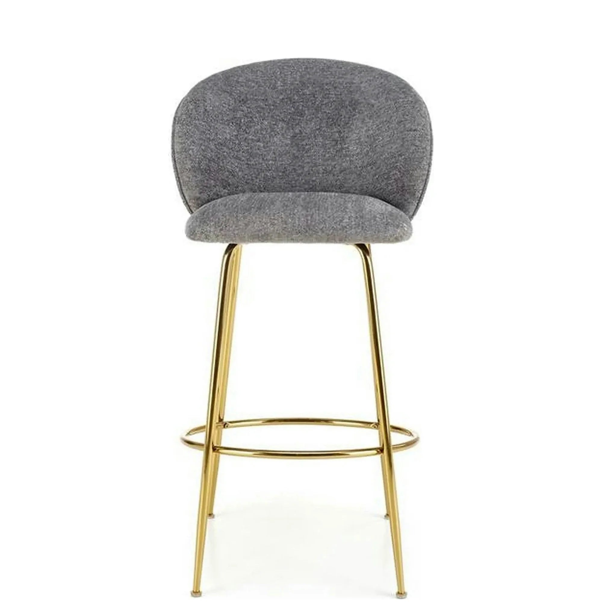 Scaun bar H116, gri/auriu, stofa bucle/otel, 50x59x101 cm