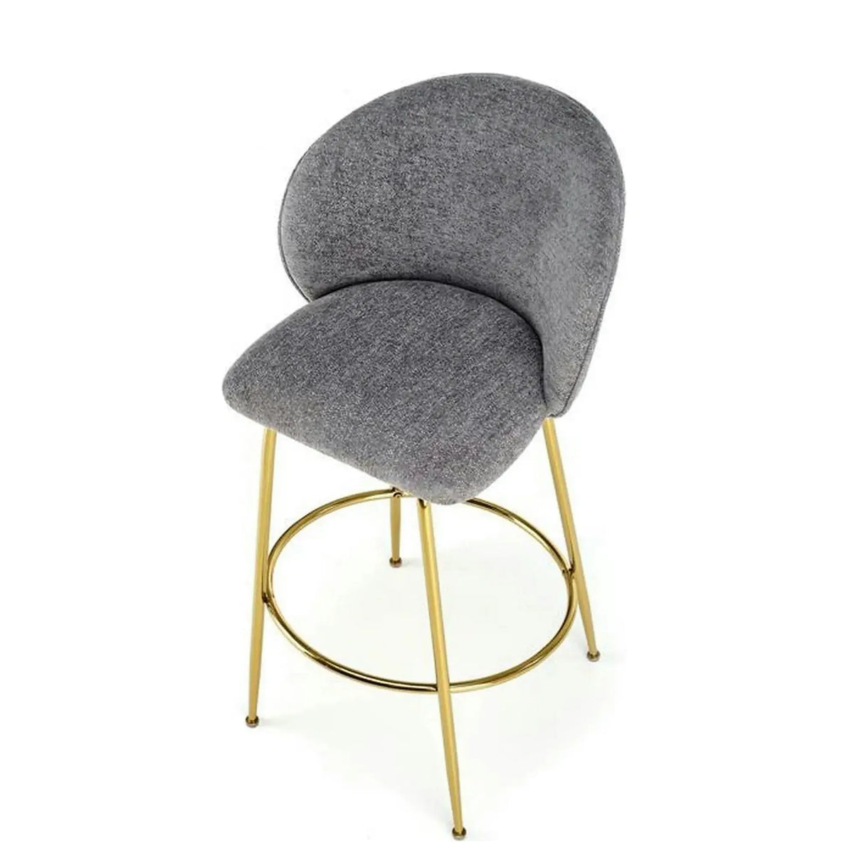 Scaun bar H116, gri/auriu, stofa bucle/otel, 50x59x101 cm
