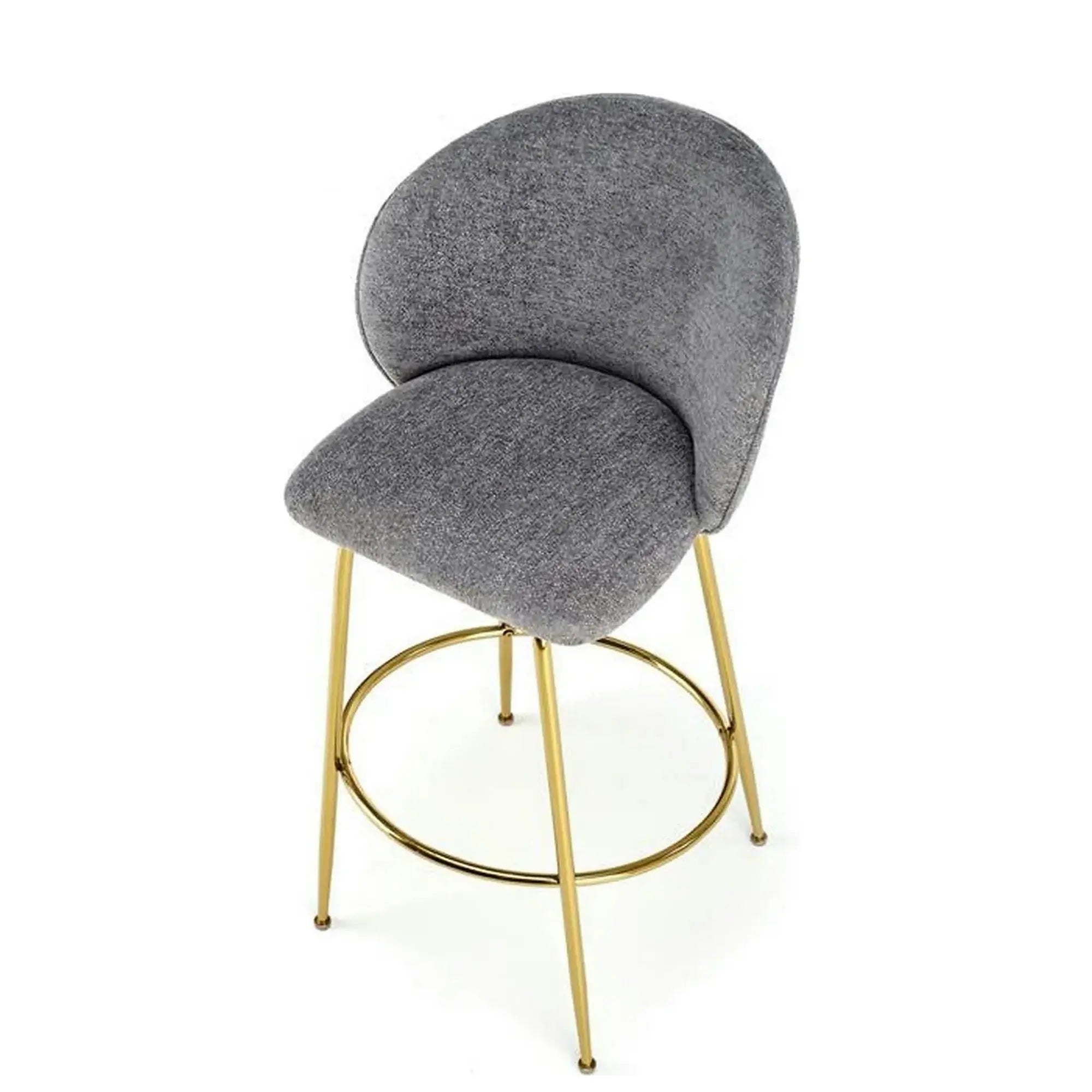 Scaun bar H116, gri/auriu, stofa bucle/otel, 50x59x101 cm