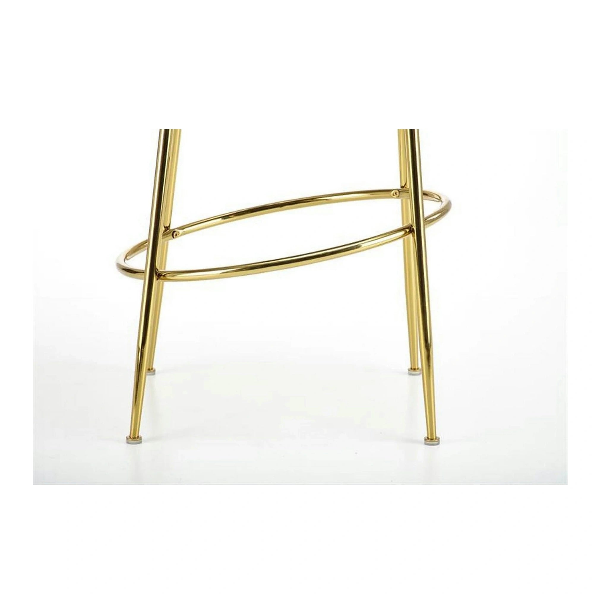 Scaun bar H116, gri/auriu, stofa bucle/otel, 50x59x101 cm