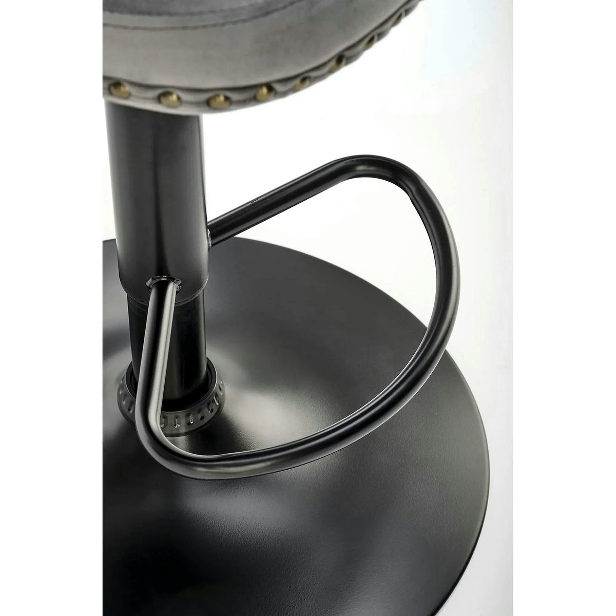 Scaun bar H117, gri/negru, stofa catifelata/otel, 47x52x96/118 cm