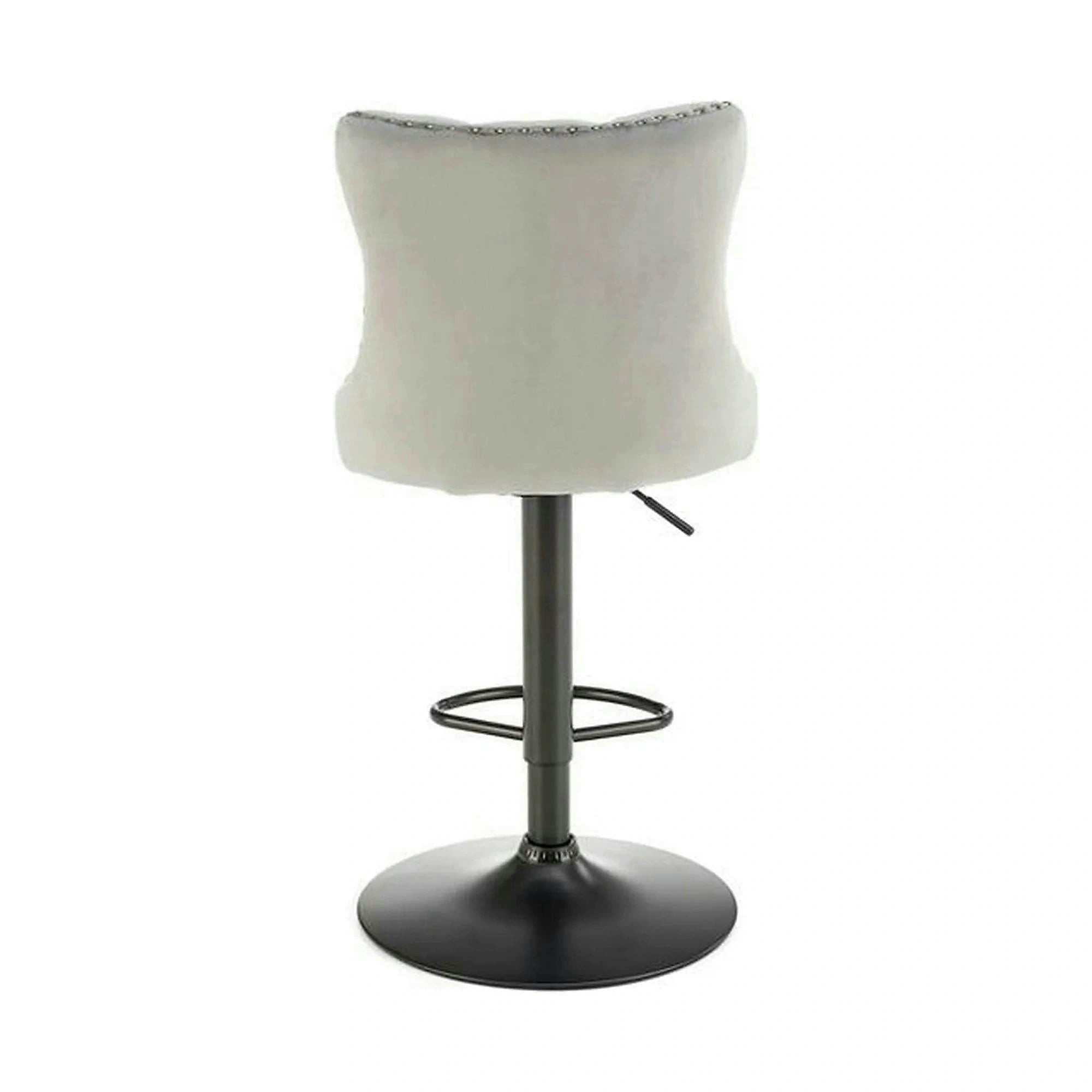 Scaun bar H117, gri/negru, stofa catifelata/otel, 47x52x96/118 cm