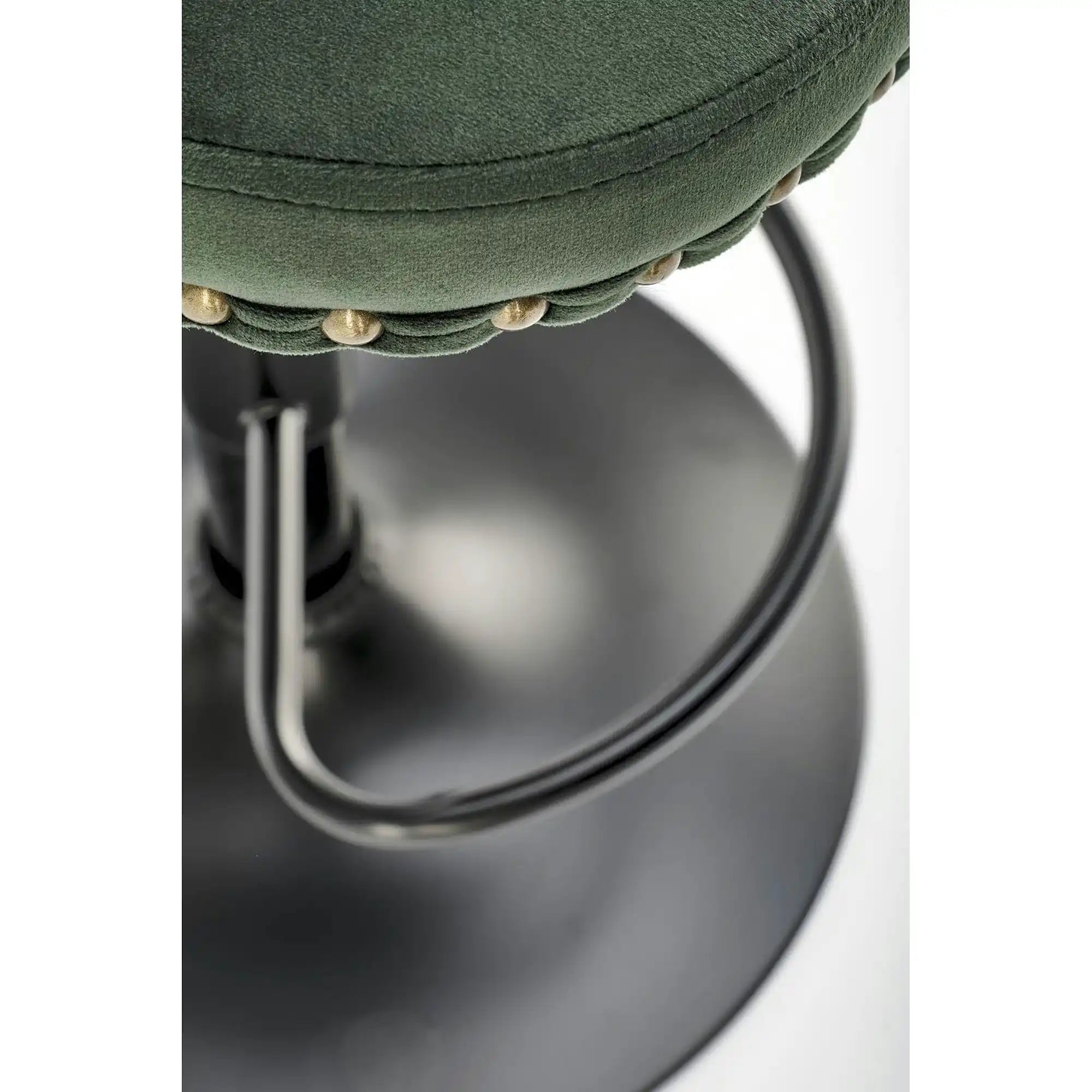 Scaun bar H117, verde/negru, stofa catifelata/otel, 47x52x96/118 cm