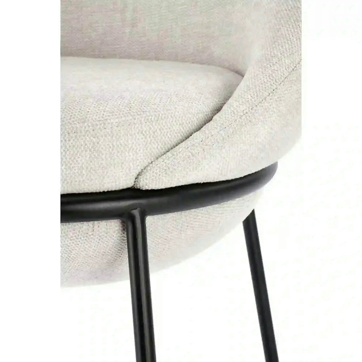 Scaun bar H118, bej deschis/negru, stofa clasica/otel, 53x57x90 cm