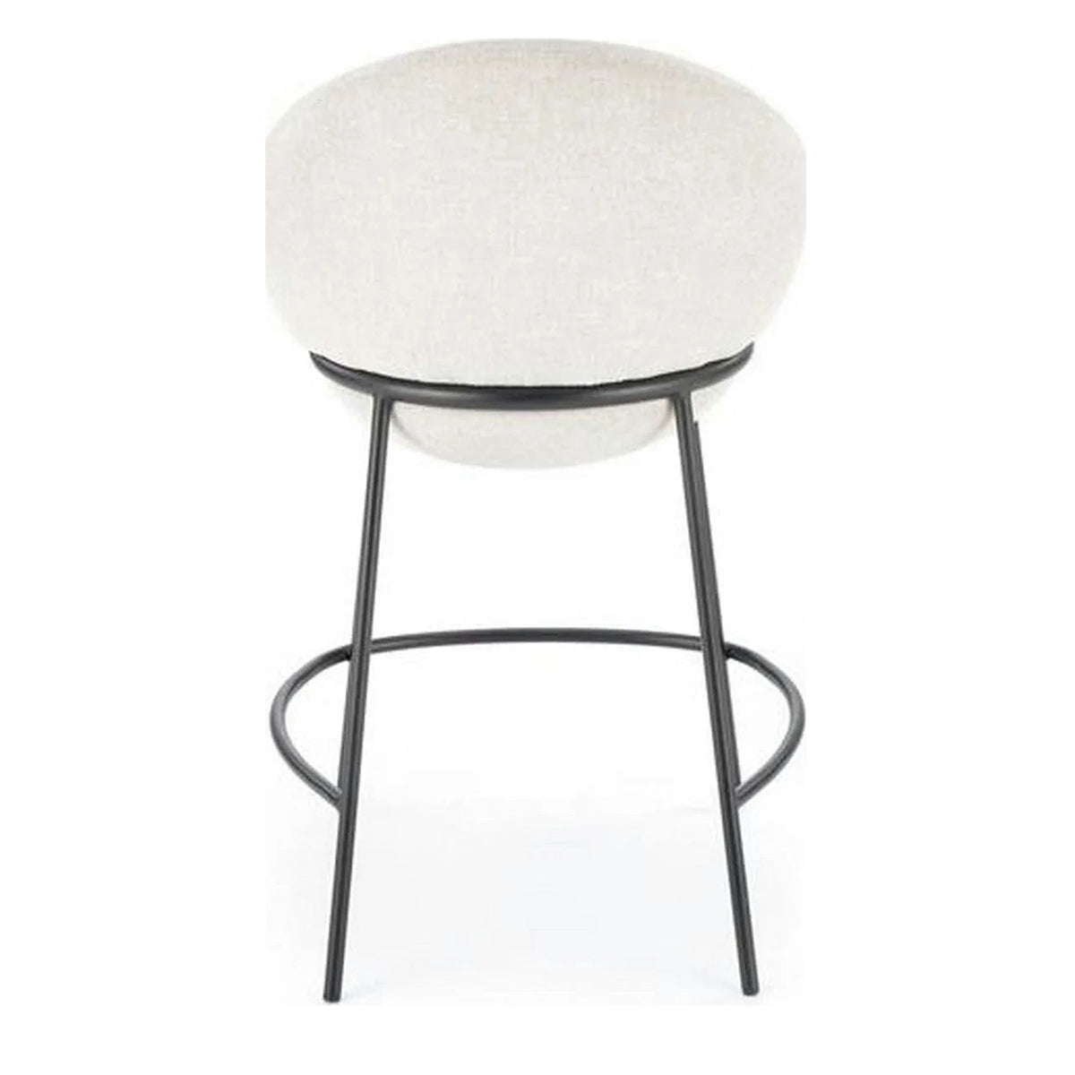 Scaun bar H118, bej deschis/negru, stofa clasica/otel, 53x57x90 cm