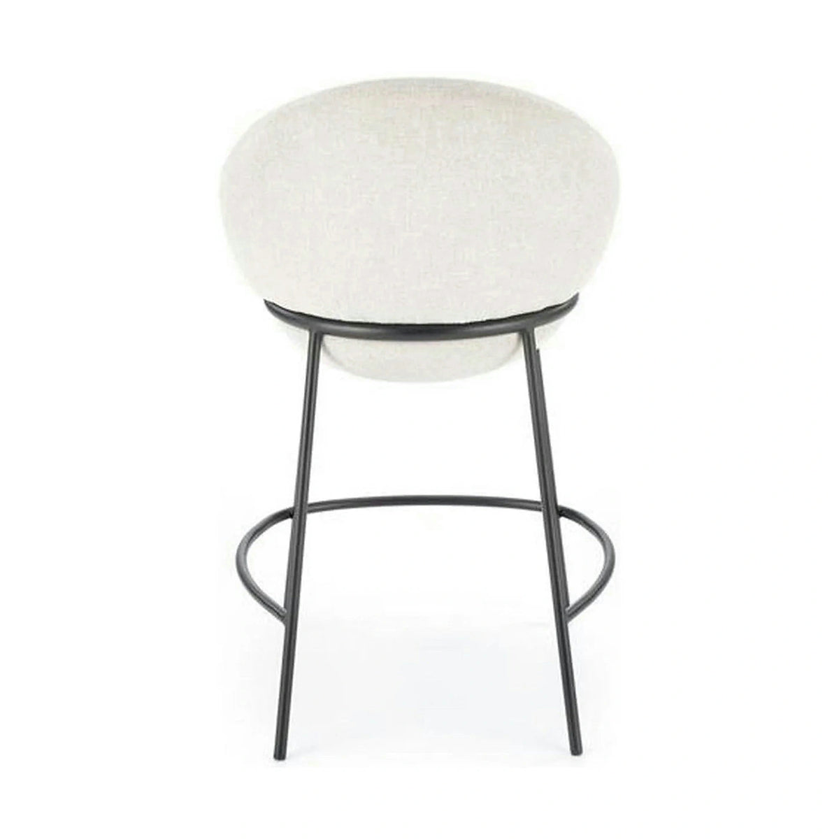 Scaun bar H118, bej deschis/negru, stofa clasica/otel, 53x57x90 cm