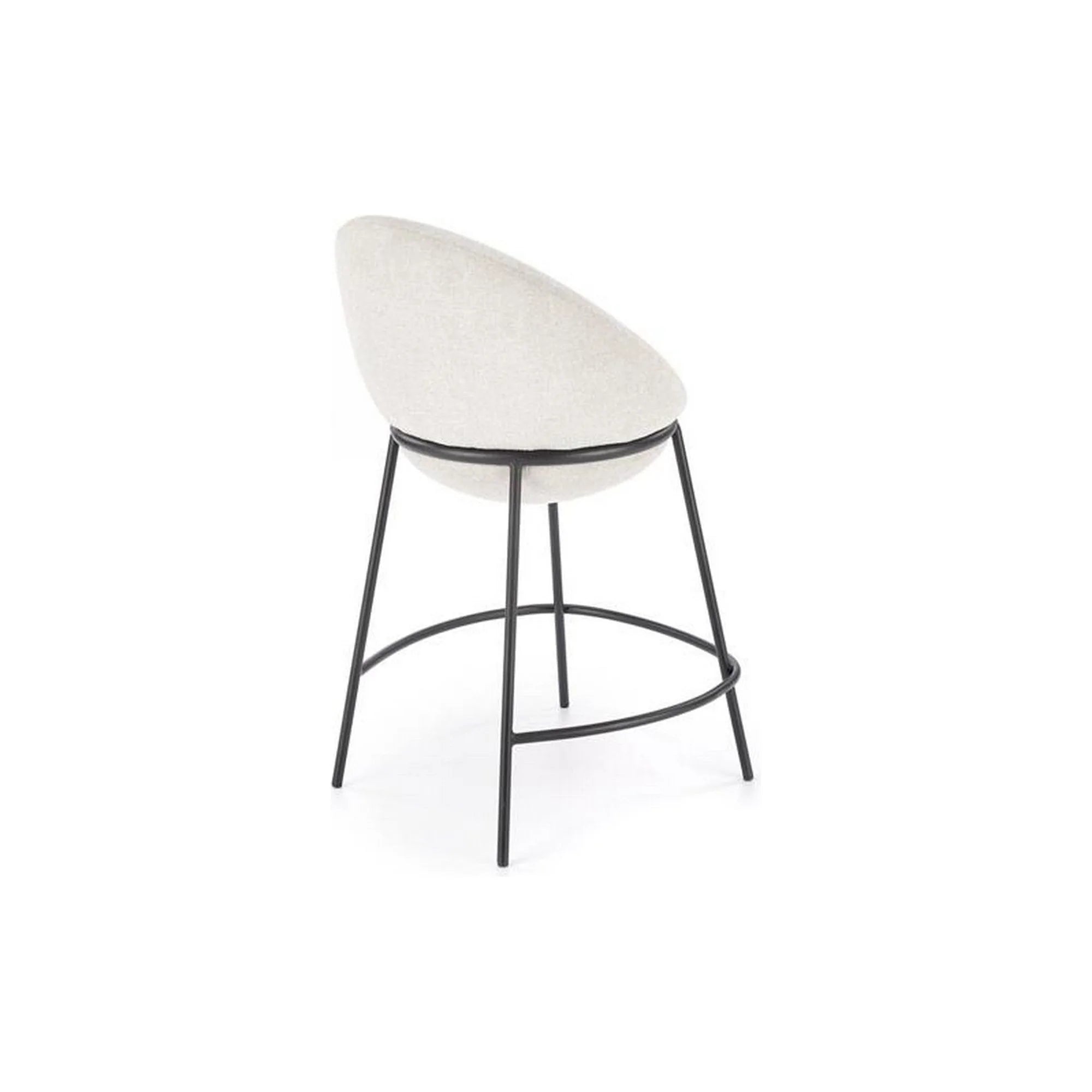 Scaun bar H118, bej deschis/negru, stofa clasica/otel, 53x57x90 cm