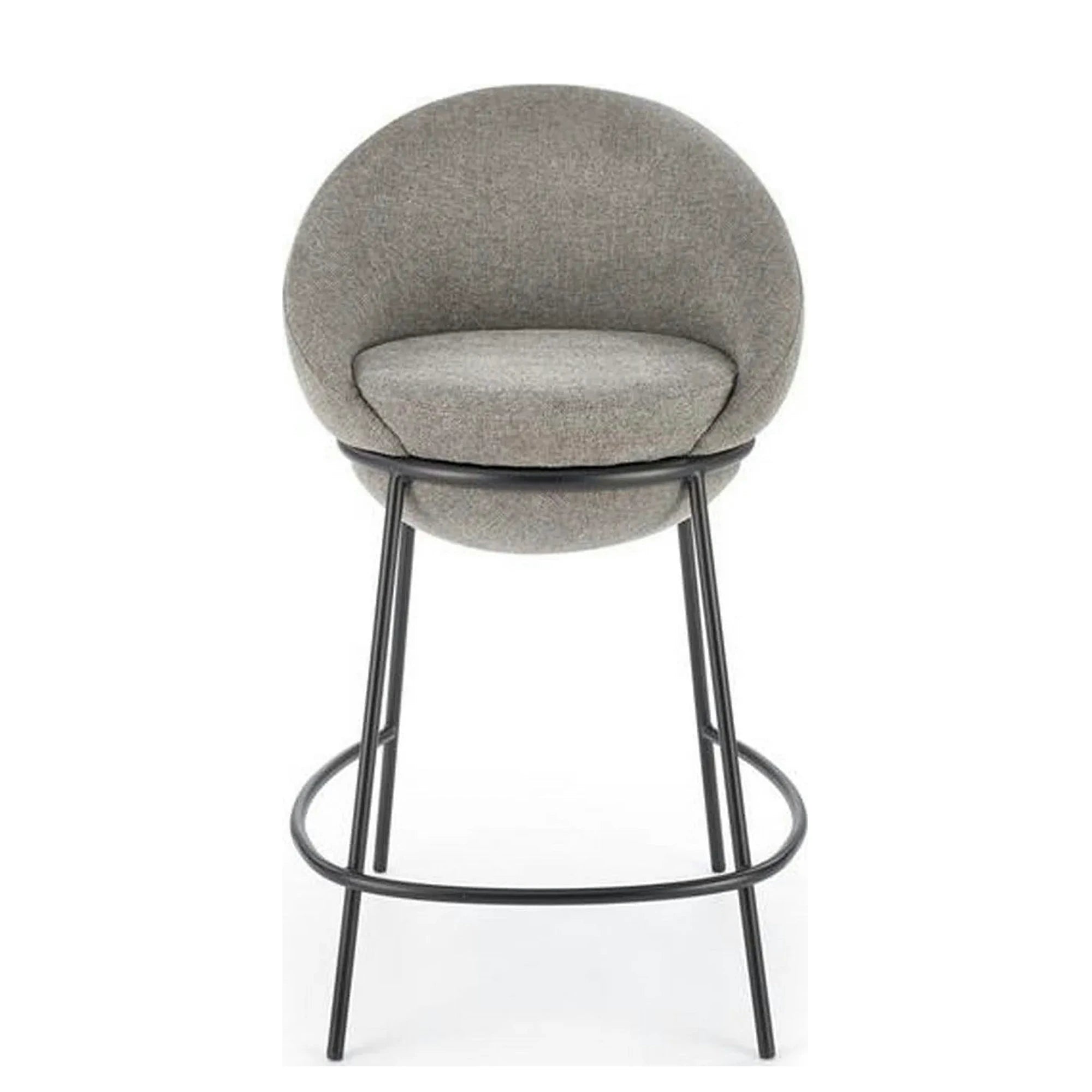 Scaun bar H118, gri/negru, stofa clasica/otel, 53x57x90 cm