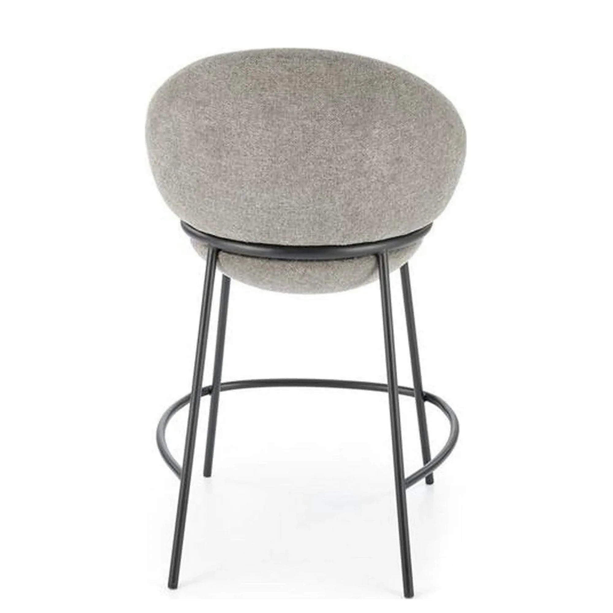 Scaun bar H118, gri/negru, stofa clasica/otel, 53x57x90 cm