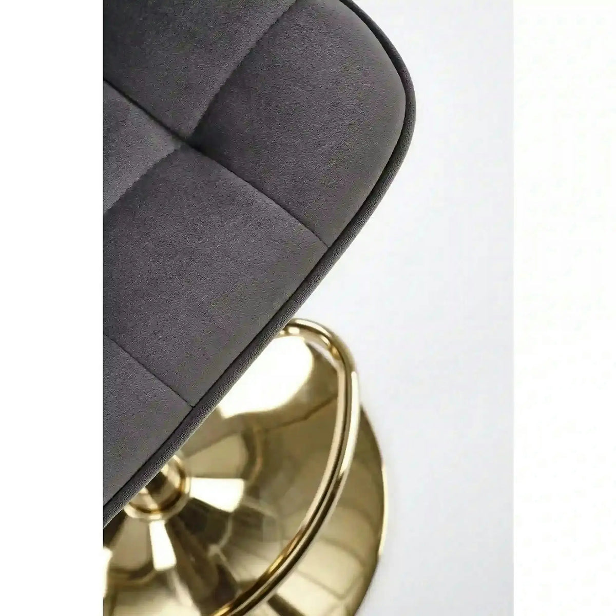 Scaun bar H120, gri/auriu, stofa catifelata/metal, 43x44x84/106 cm
