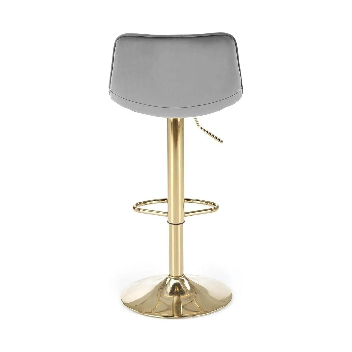 Scaun bar H120, gri/auriu, stofa catifelata/metal, 43x44x84/106 cm