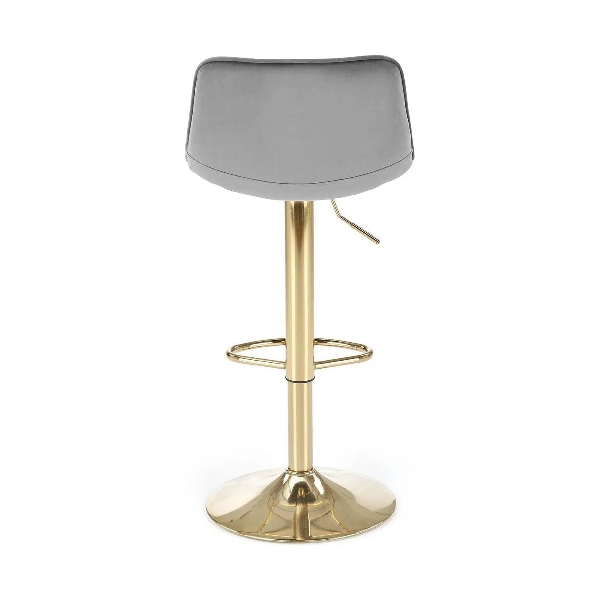 Scaun bar H120, gri/auriu, stofa catifelata/metal, 43x44x84/106 cm