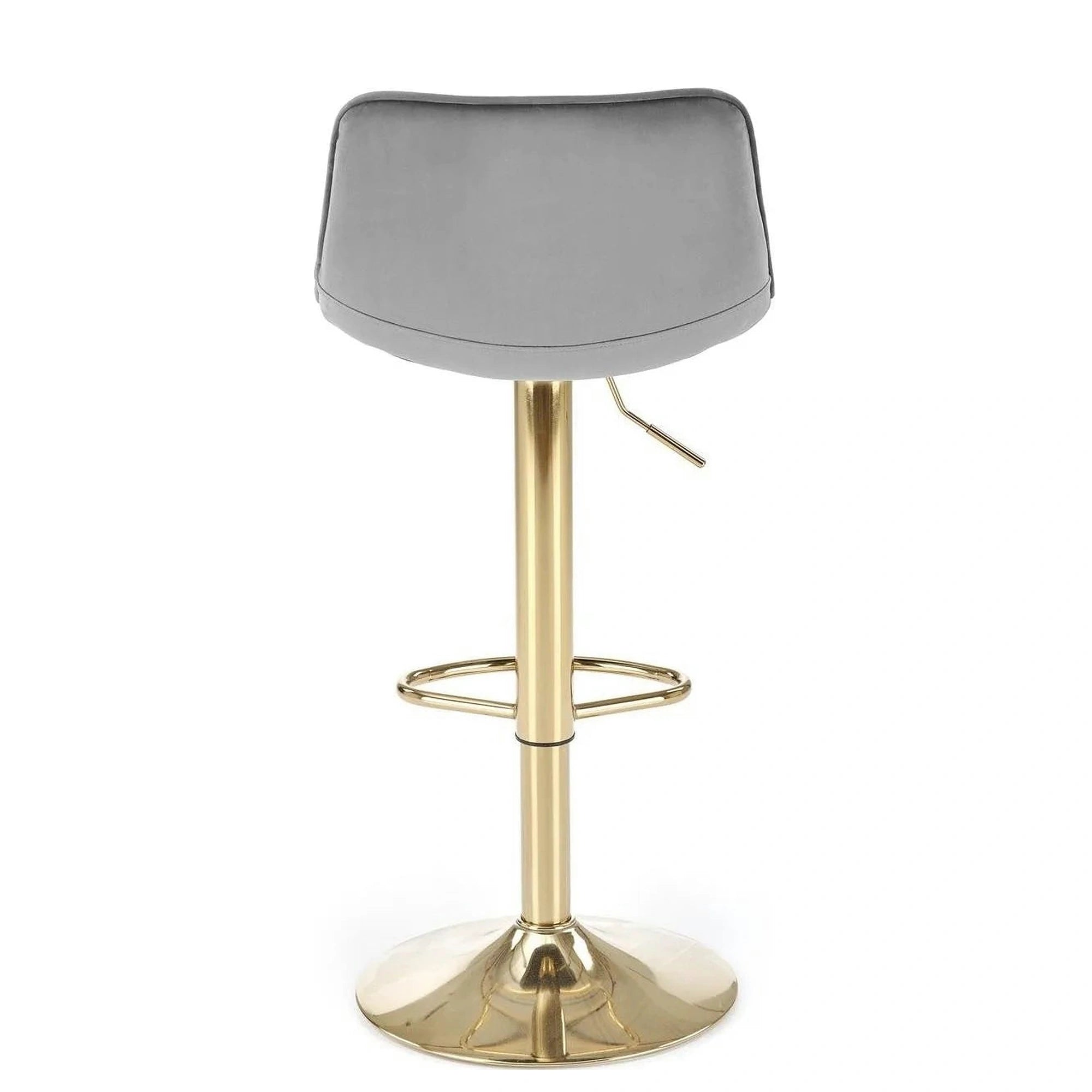 Scaun bar H120, gri/auriu, stofa catifelata/metal, 43x44x84/106 cm