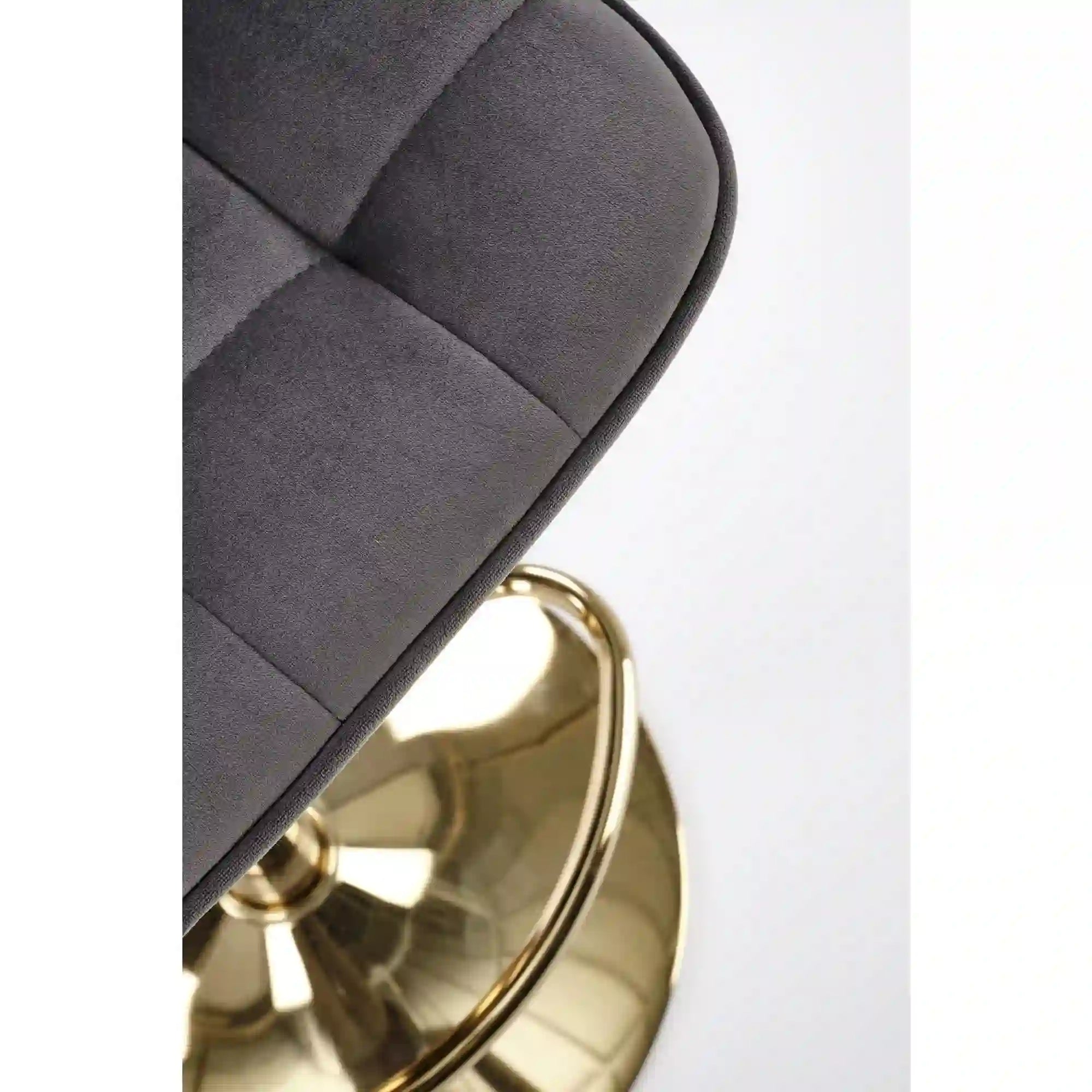 Scaun bar H120, gri/auriu, stofa catifelata/metal, 43x44x84/106 cm