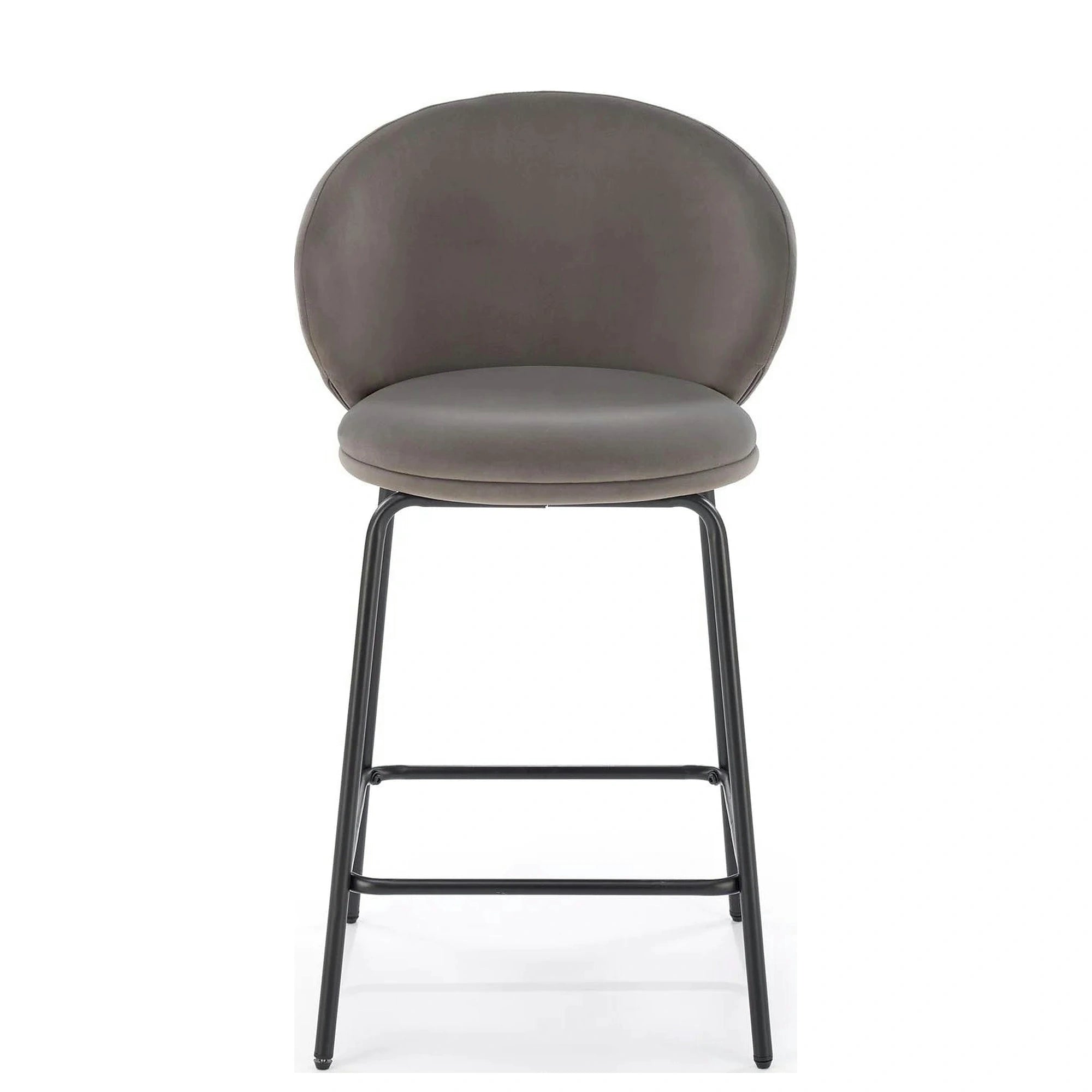 Scaun bar H121, gri - Mavel 14/negru, stofa catifelata/metal, 51x50x92 cm