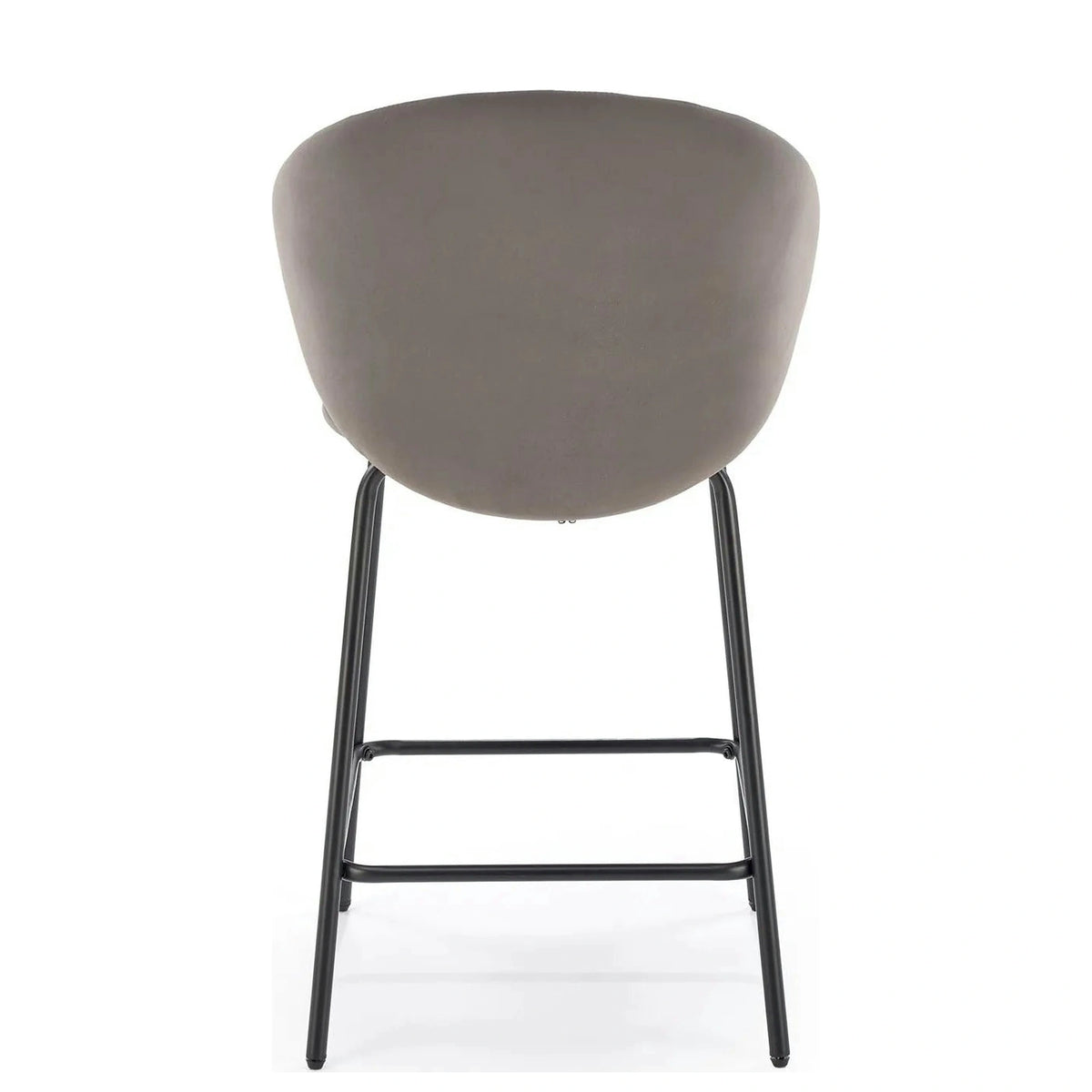 Scaun bar H121, gri - Mavel 14/negru, stofa catifelata/metal, 51x50x92 cm