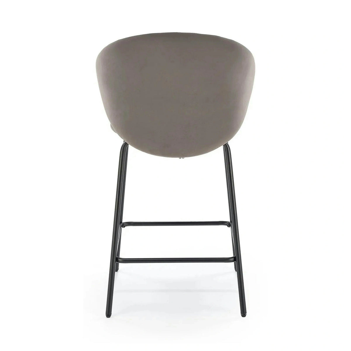 Scaun bar H121, gri - Mavel 14/negru, stofa catifelata/metal, 51x50x92 cm
