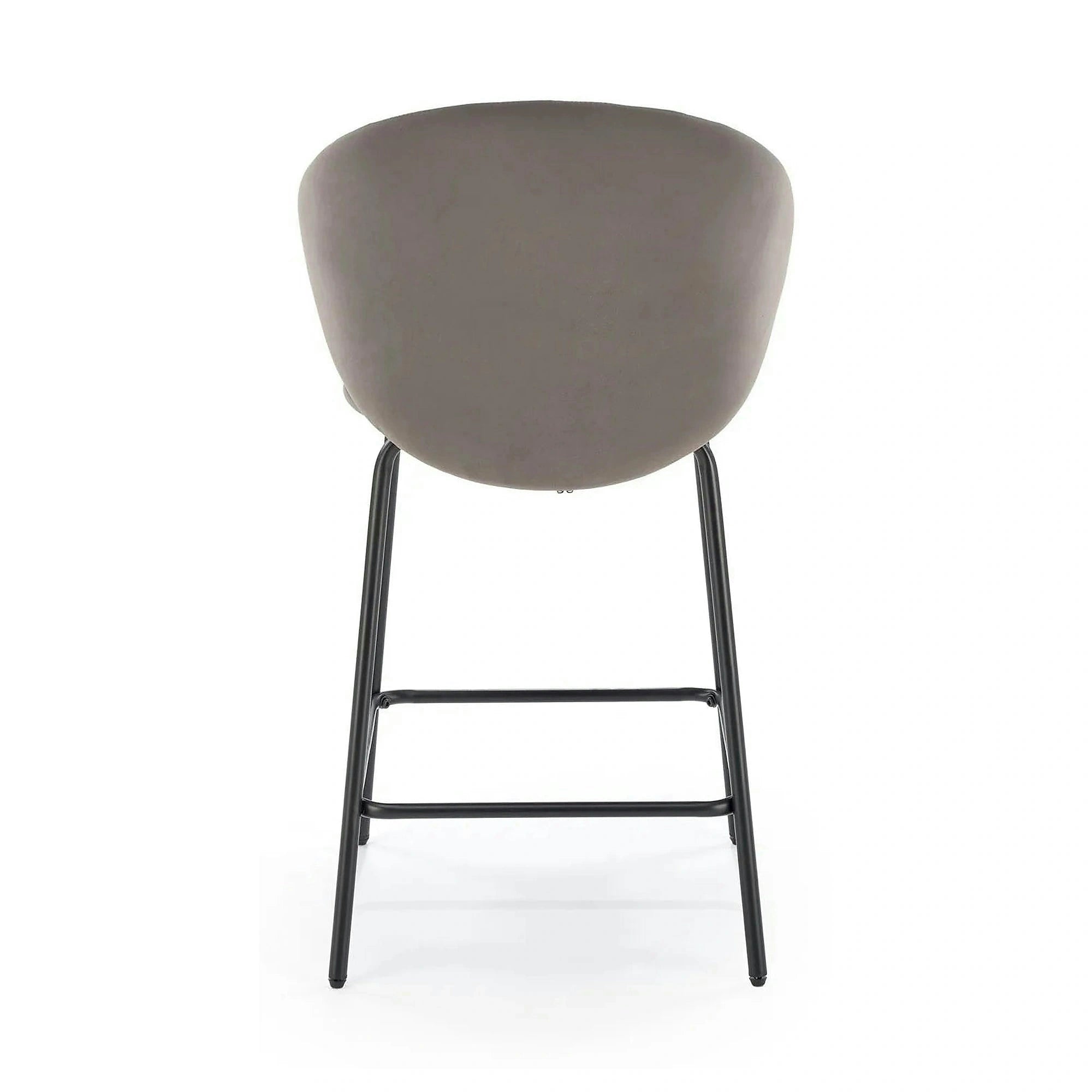 Scaun bar H121, gri - Mavel 14/negru, stofa catifelata/metal, 51x50x92 cm