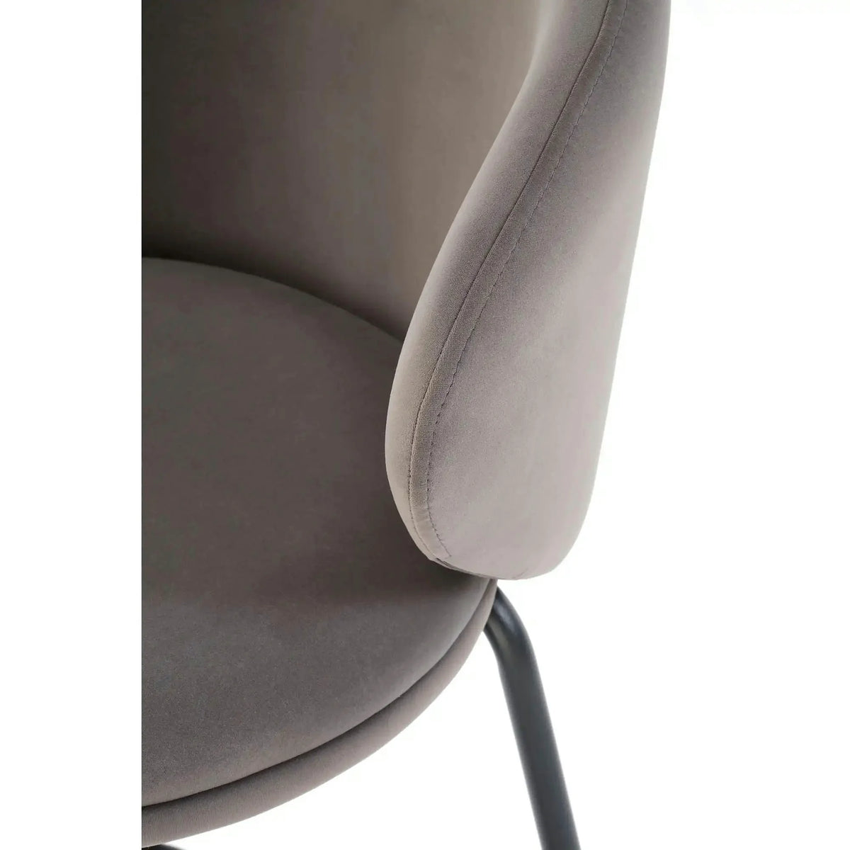 Scaun bar H121, gri - Mavel 14/negru, stofa catifelata/metal, 51x50x92 cm