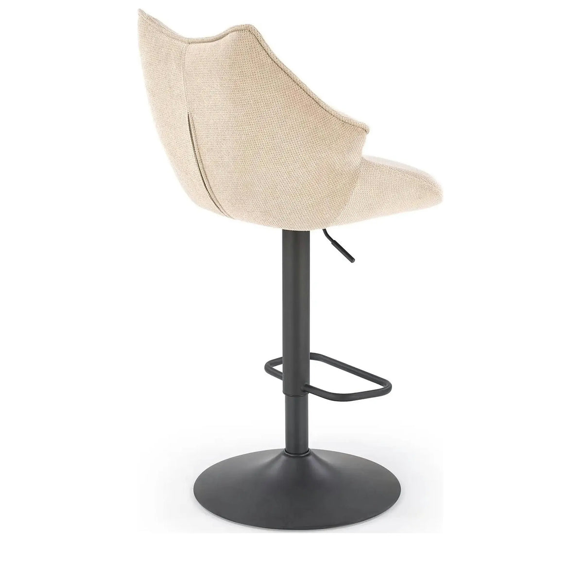 Scaun bar H122, bej/negru, stofa clasica/metal, 50x54x96/118 cm