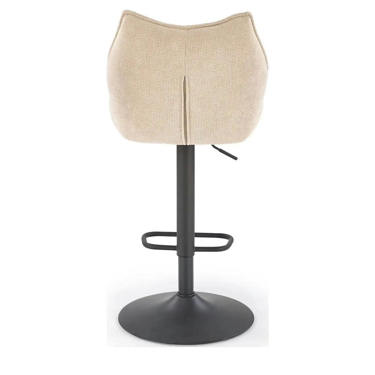Scaun bar H122, bej/negru, stofa clasica/metal, 50x54x96/118 cm