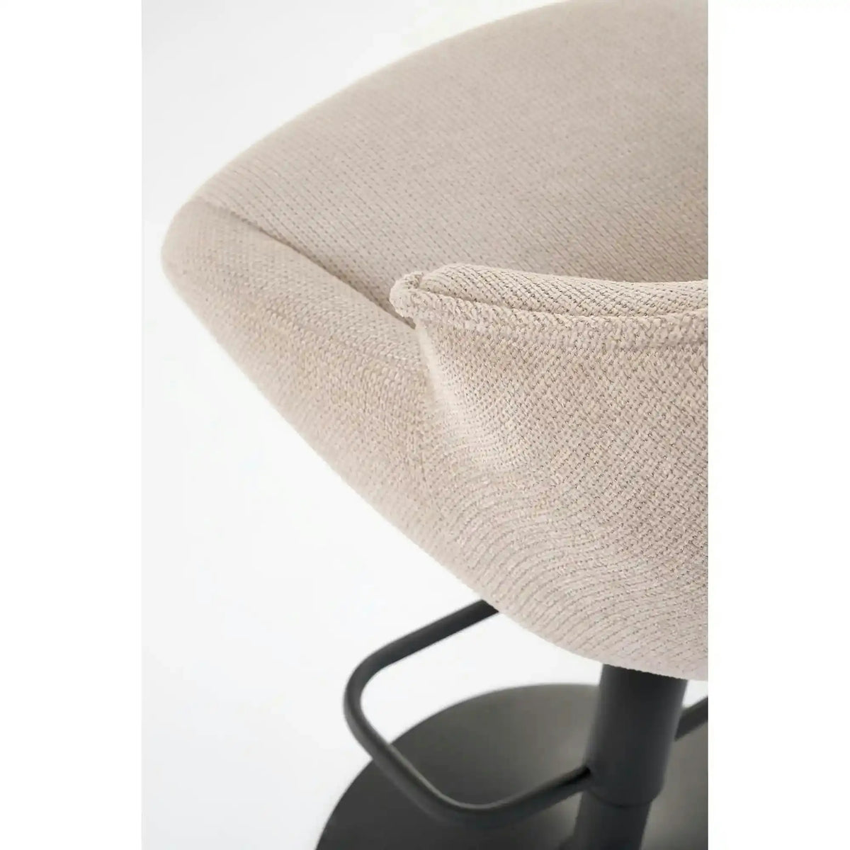 Scaun bar H122, bej/negru, stofa clasica/metal, 50x54x96/118 cm