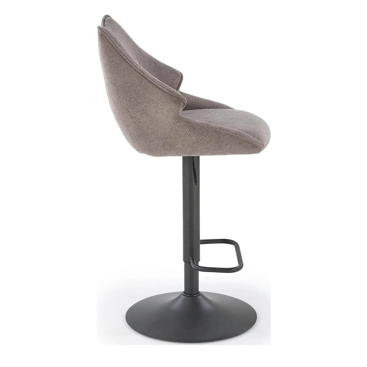 Scaun bar H122, gri - Vardo 11/negru, stofa clasica/metal, 50x54x96/118 cm