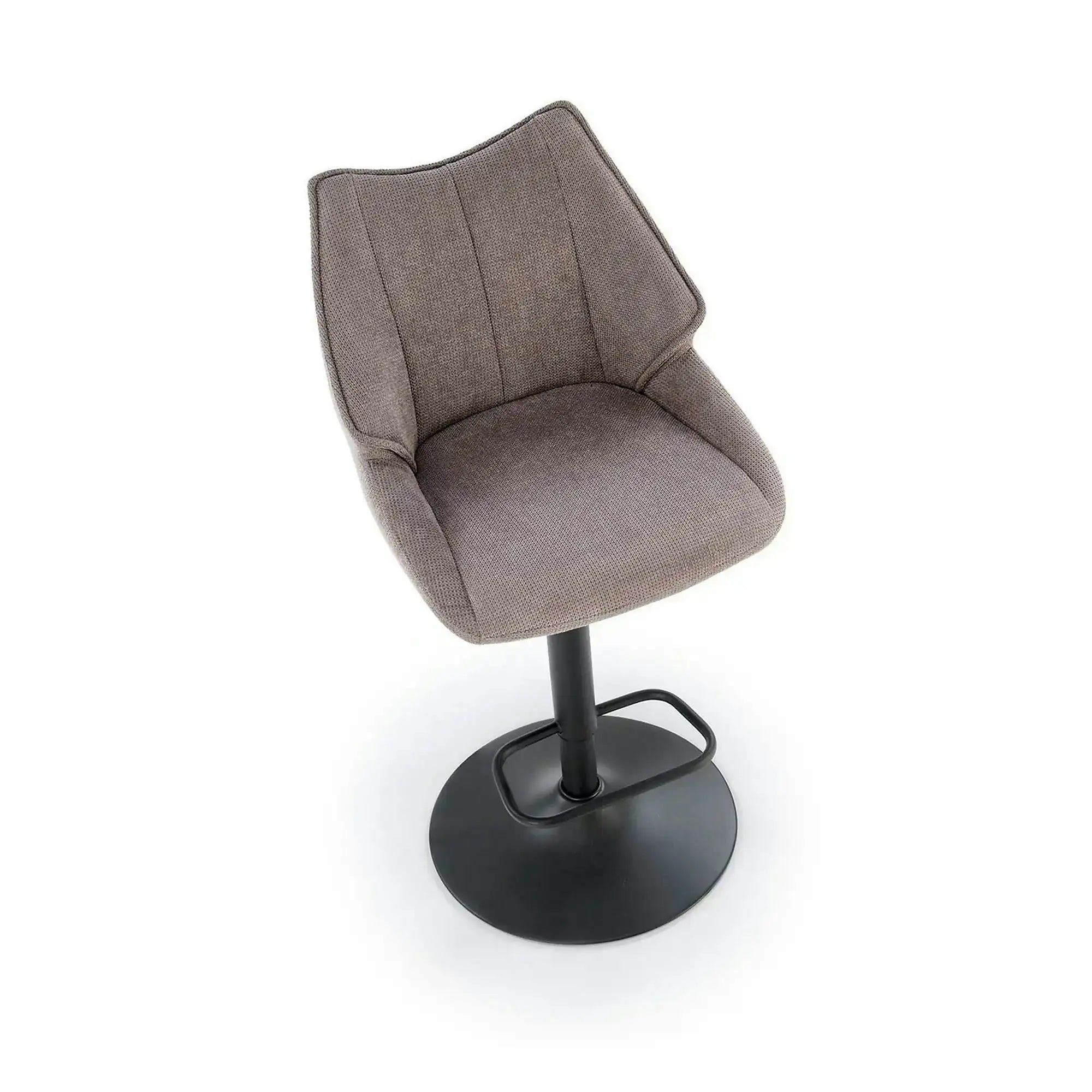 Scaun bar H122, gri - Vardo 11/negru, stofa clasica/metal, 50x54x96/118 cm