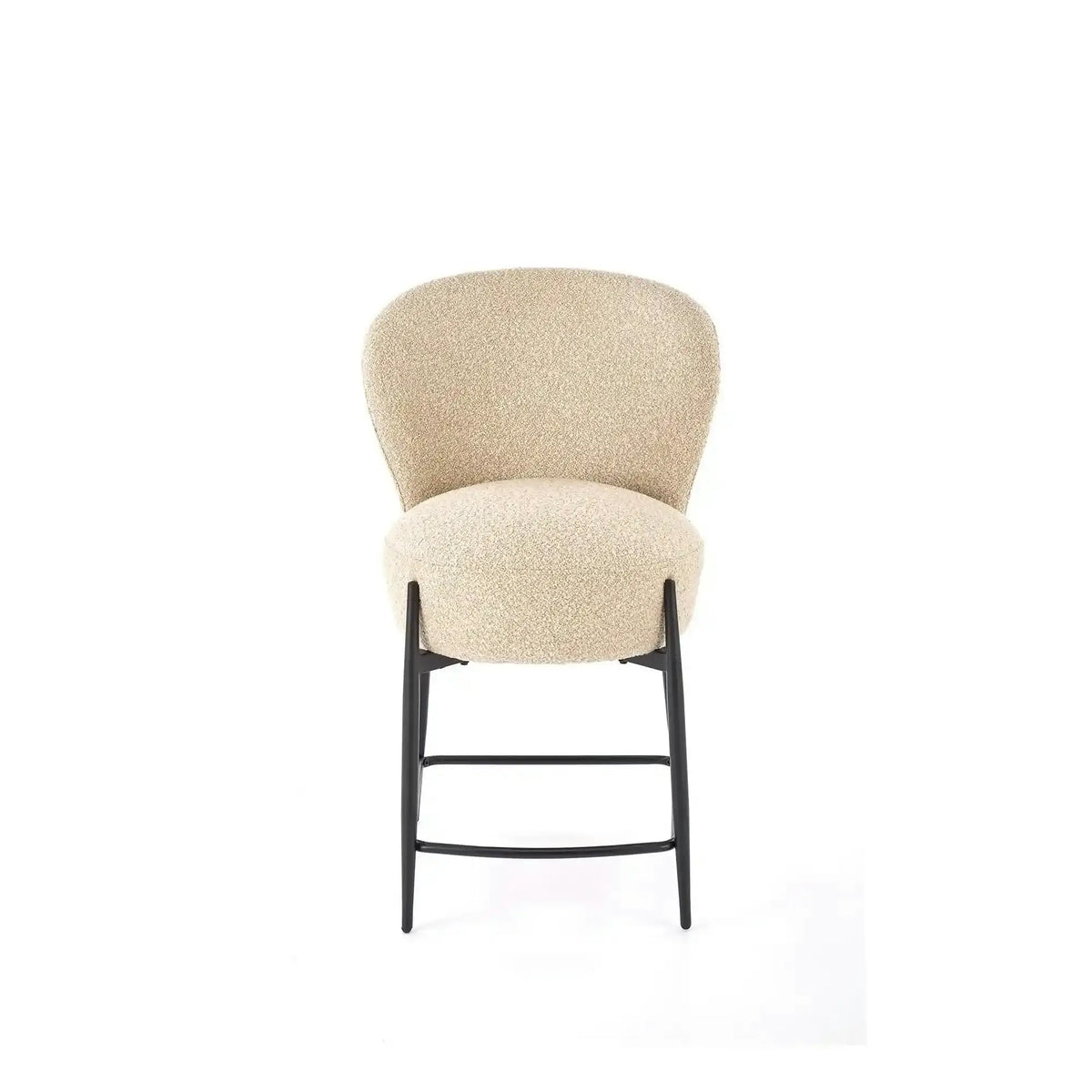 Scaun bar H126, bej/negru, stofa/metal, 57x61x95 cm