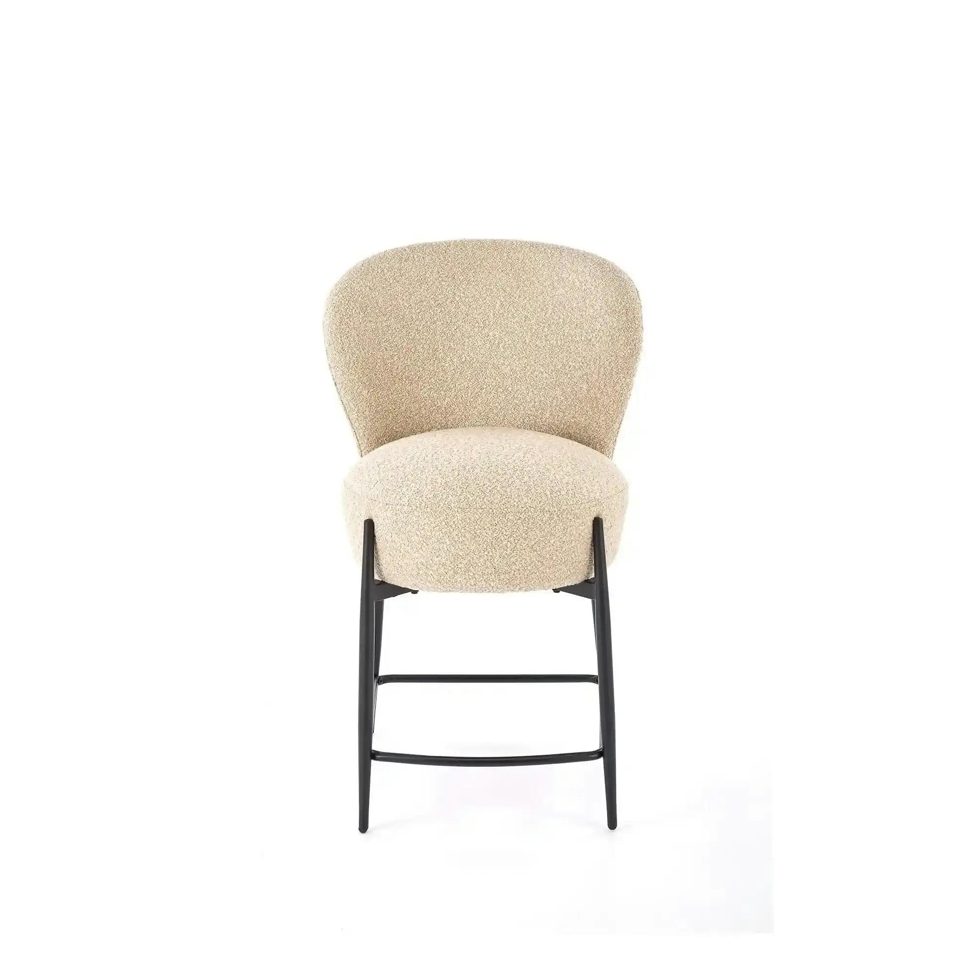 Scaun bar H126, bej/negru, stofa/metal, 57x61x95 cm