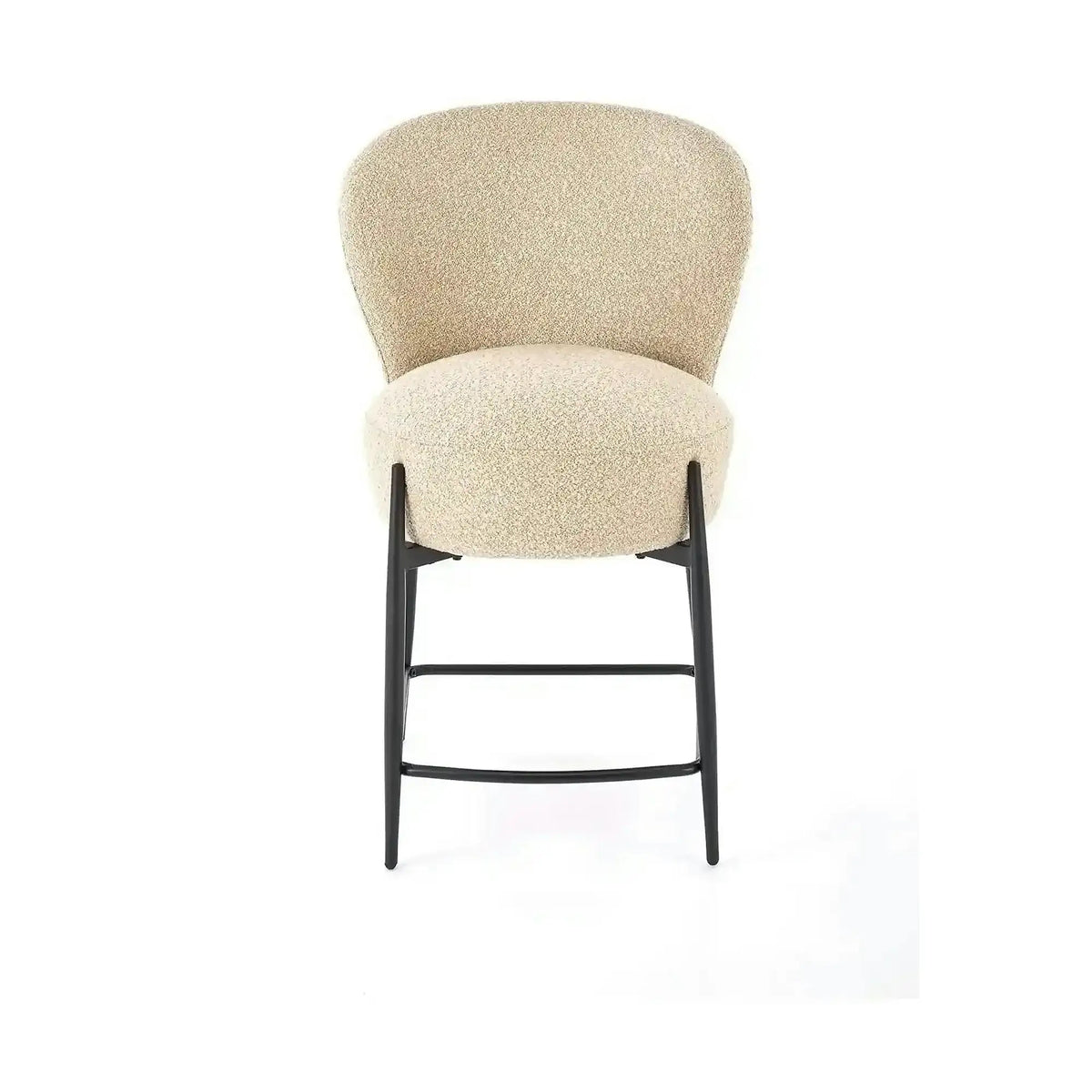 Scaun bar H126, bej/negru, stofa/metal, 57x61x95 cm