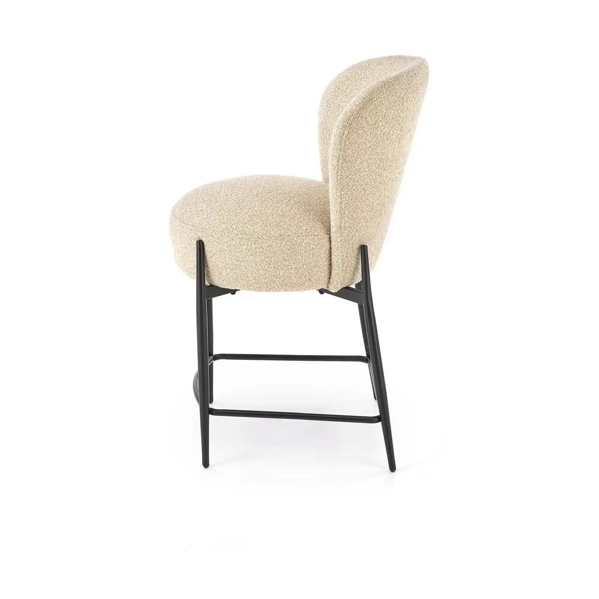 Scaun bar H126, bej/negru, stofa/metal, 57x61x95 cm