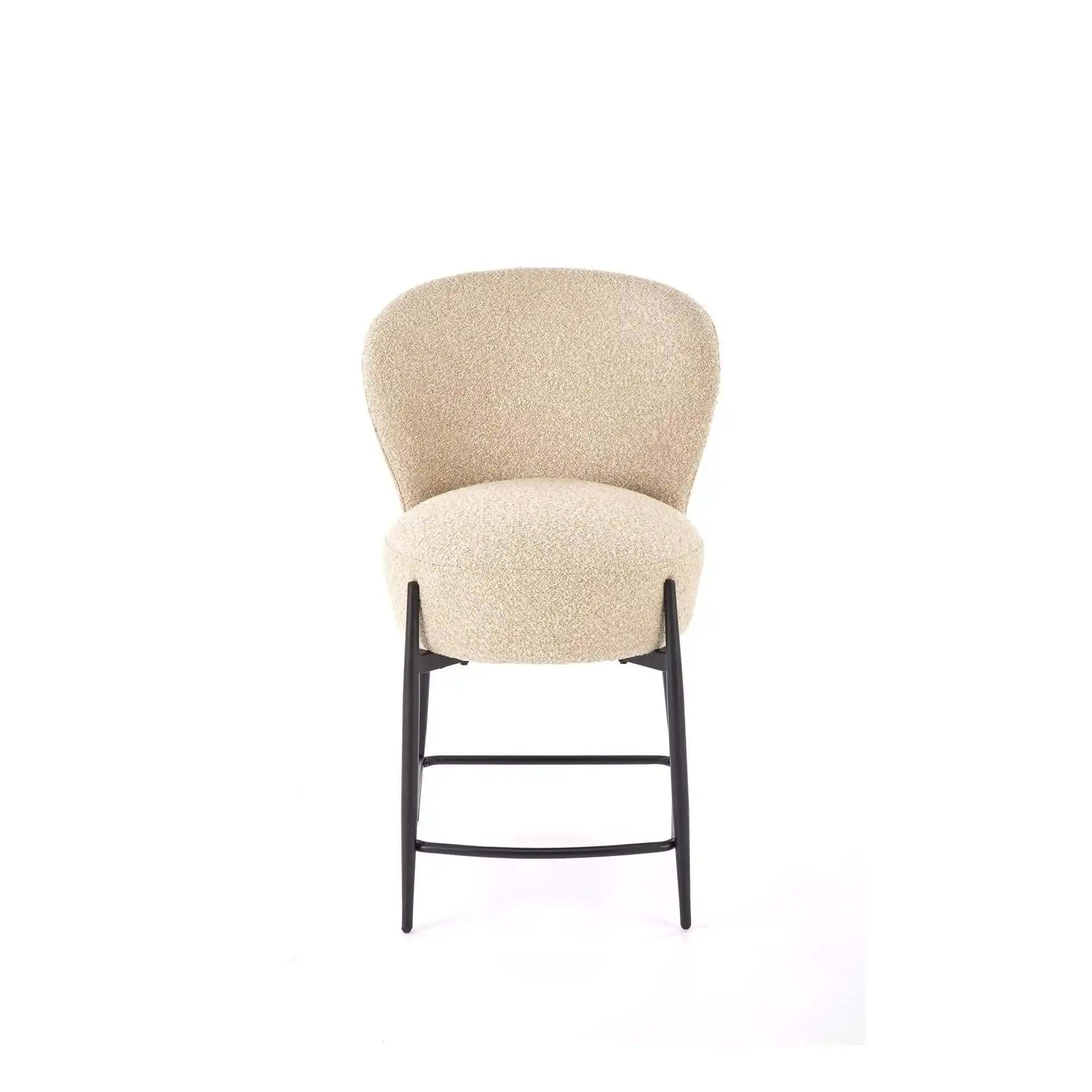 Scaun bar H126, bej/negru, stofa/metal, 57x61x95 cm