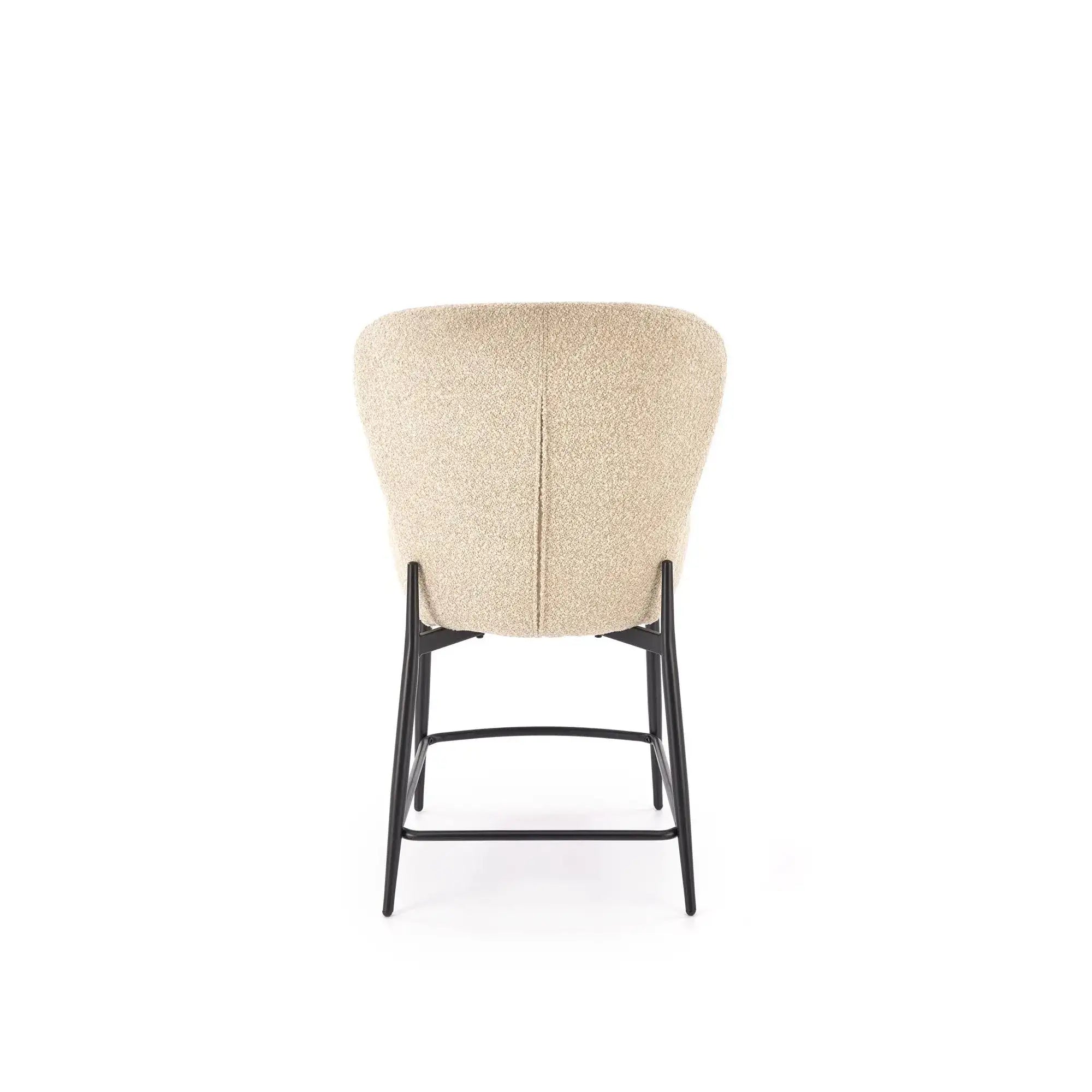 Scaun bar H126, bej/negru, stofa/metal, 57x61x95 cm