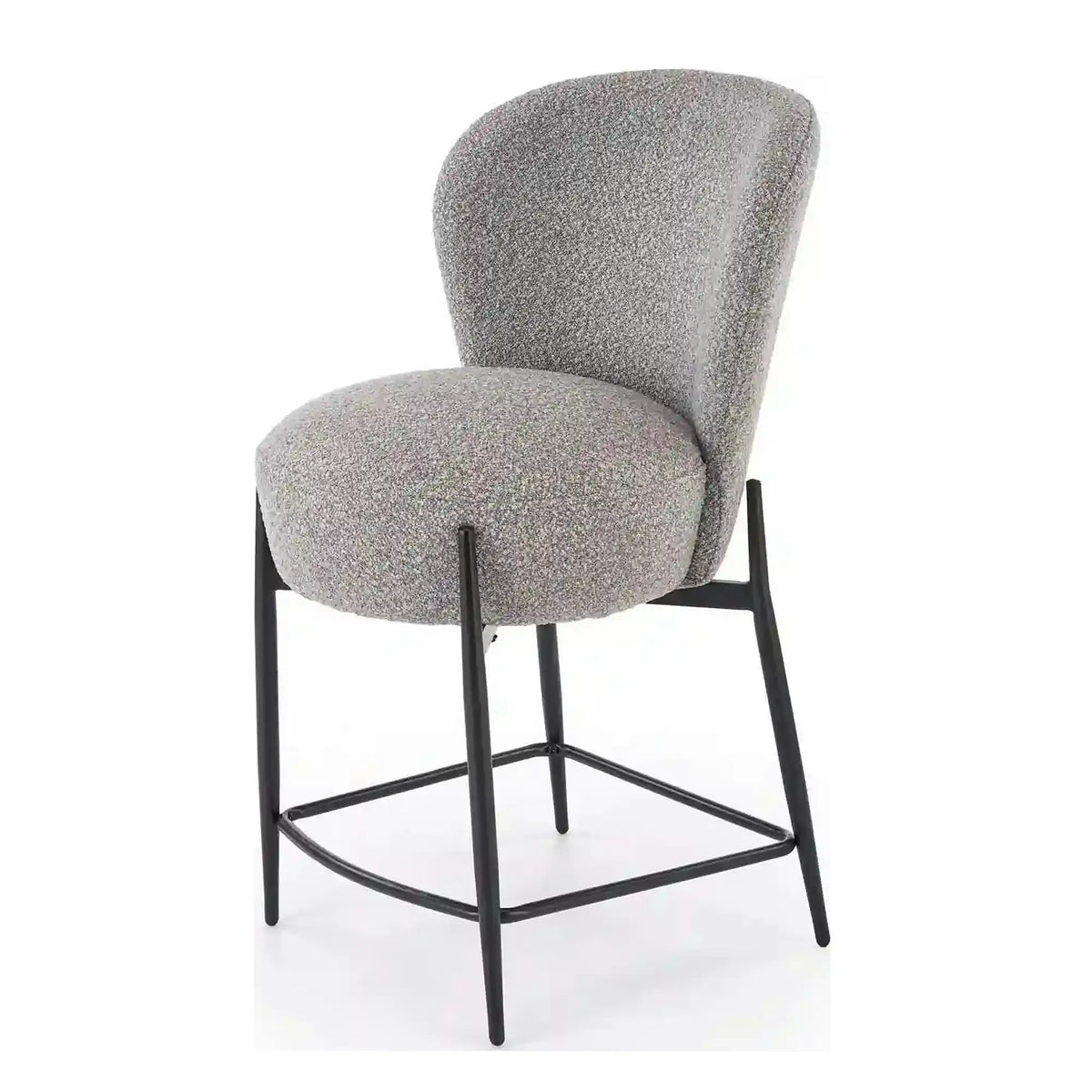 Scaun bar H126, gri/negru, stofa/metal, 57x61x95 cm