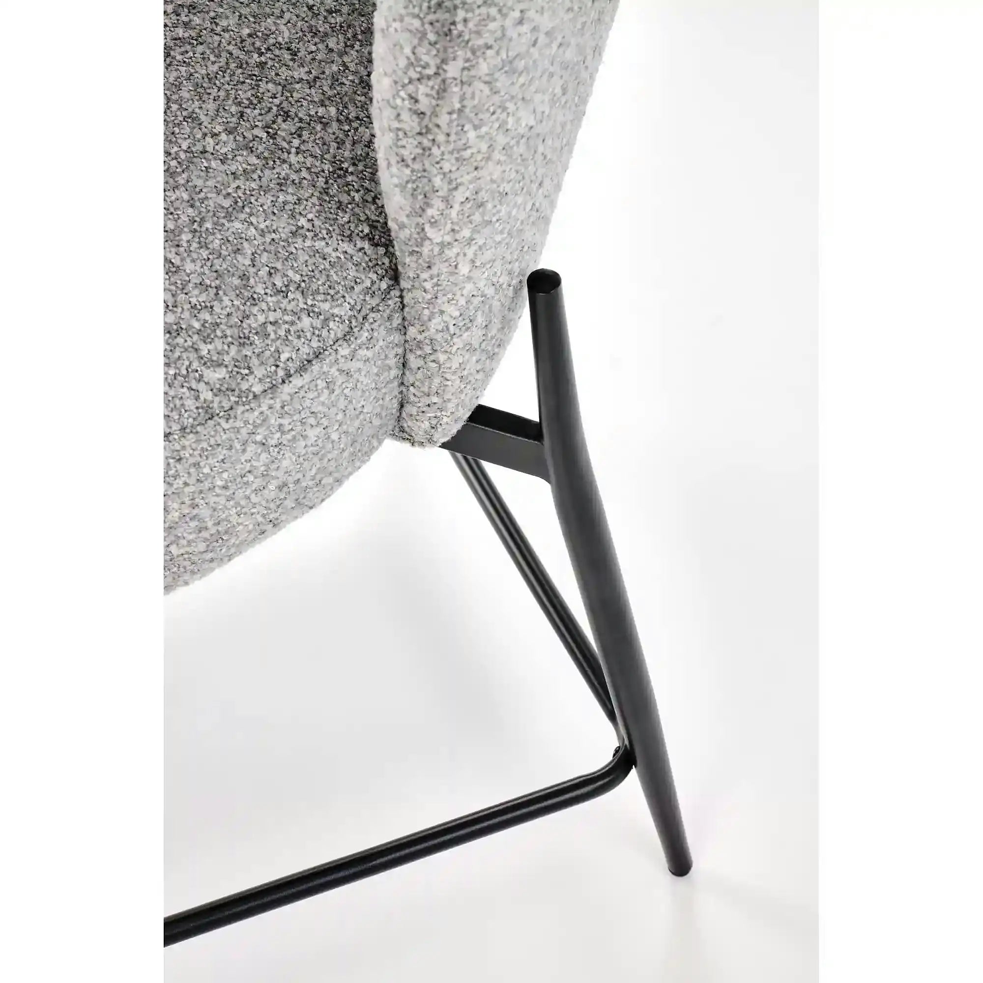 Scaun bar H126, gri/negru, stofa/metal, 57x61x95 cm