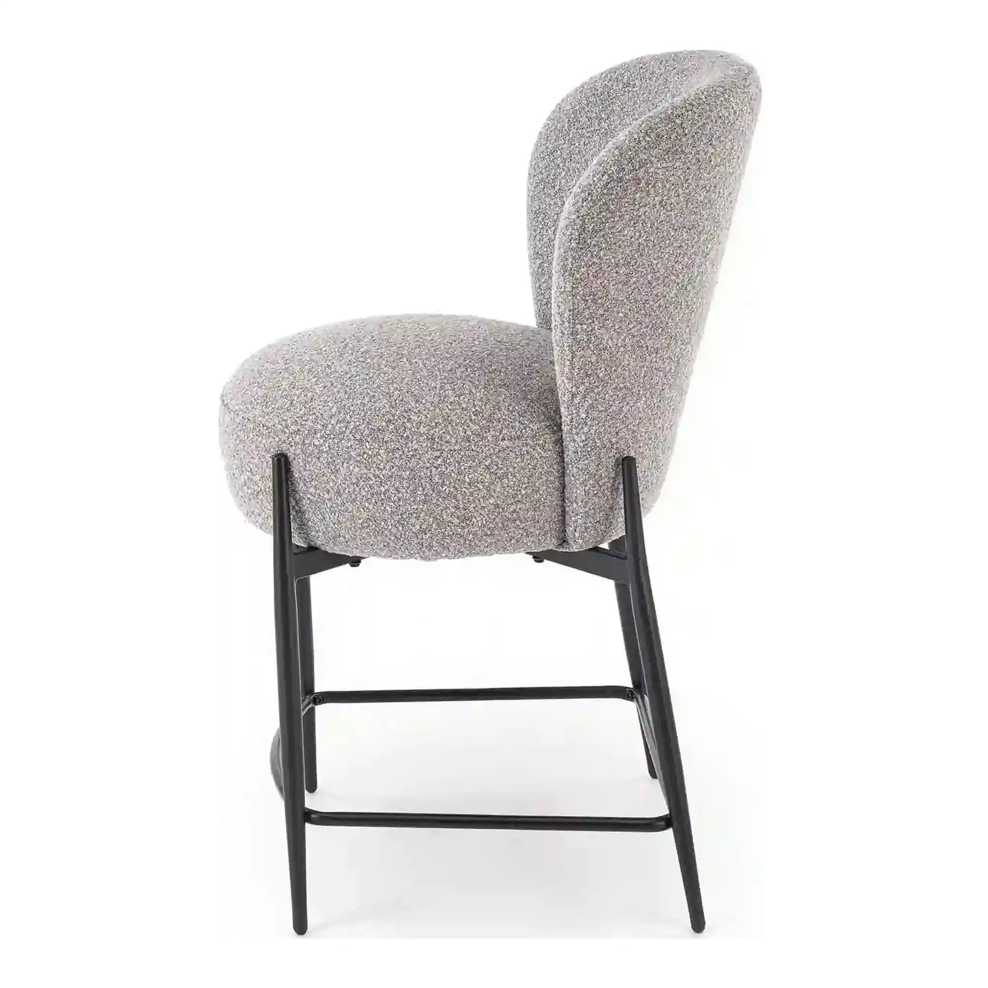 Scaun bar H126, gri/negru, stofa/metal, 57x61x95 cm