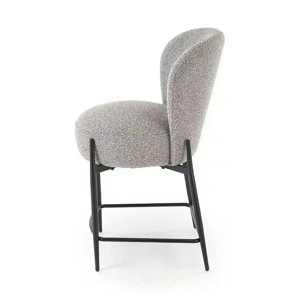 Scaun bar H126, gri/negru, stofa/metal, 57x61x95 cm