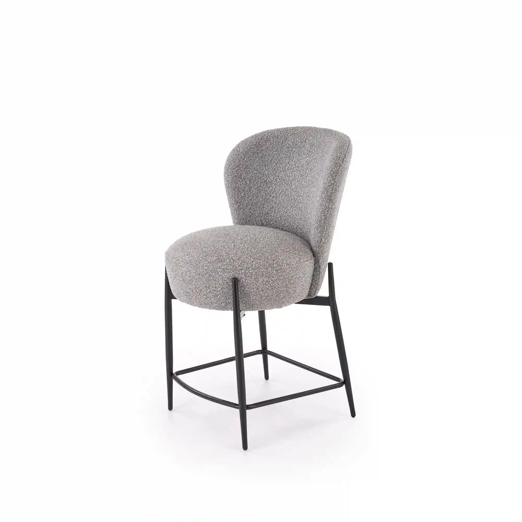 Scaun bar H126, gri/negru, stofa/metal, 57x61x95 cm