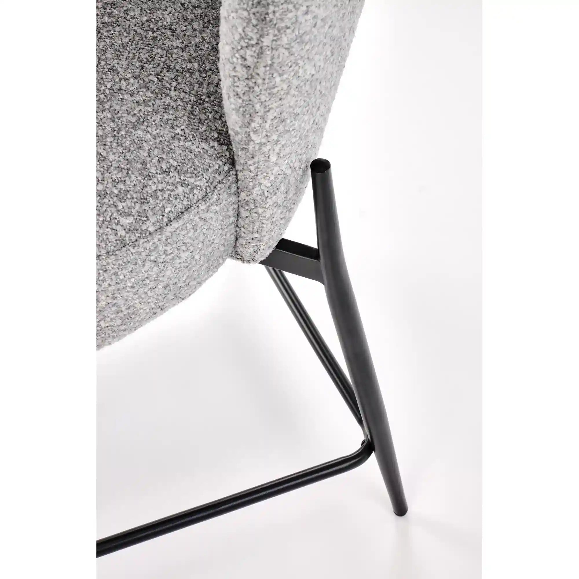 Scaun bar H126, gri/negru, stofa/metal, 57x61x95 cm