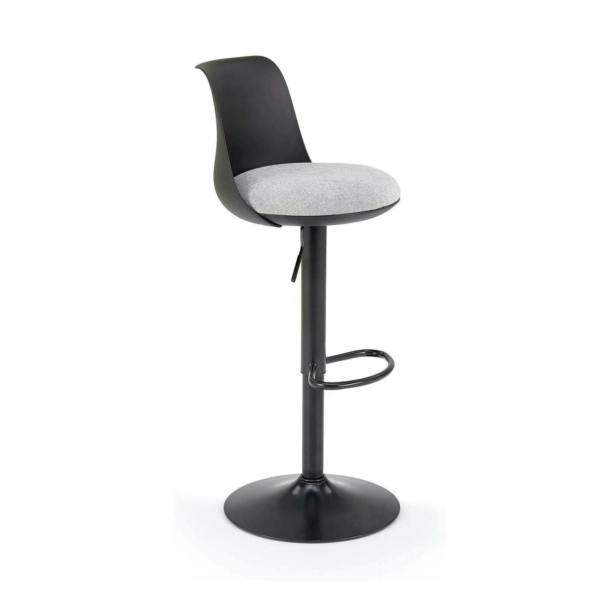 Scaun bar H127, negru/gri, stofa clasica/polipropilena/metal, 40x46x88/108 cm