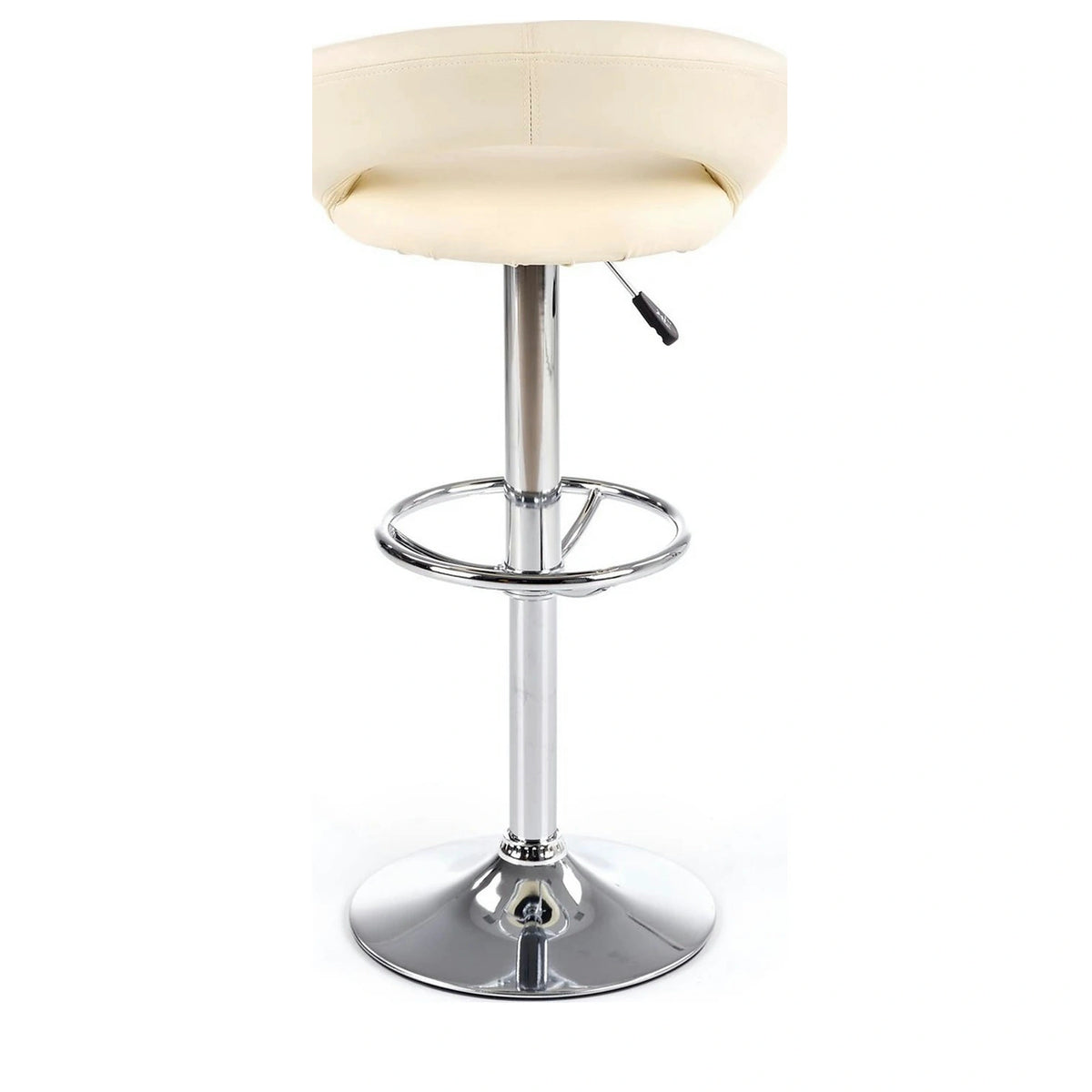 Scaun bar H15, crem/crom, piele ecologica/metal, 54x46x80/102 cm