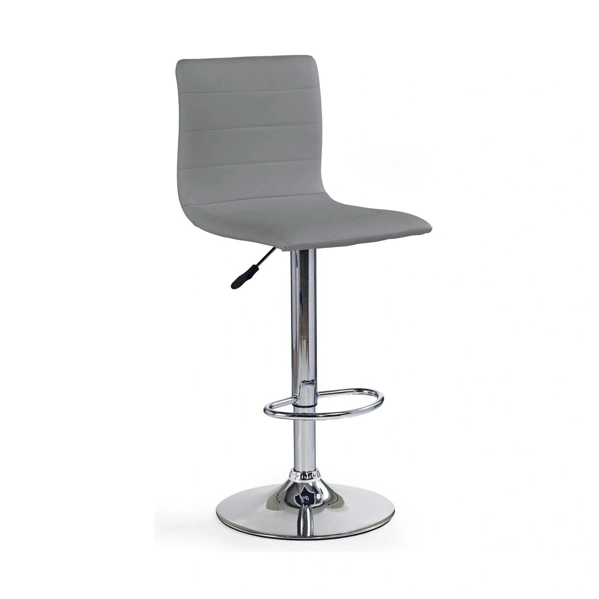Scaun bar H21, gri/crom, piele ecologica/otel, 40x42x93/115 cm