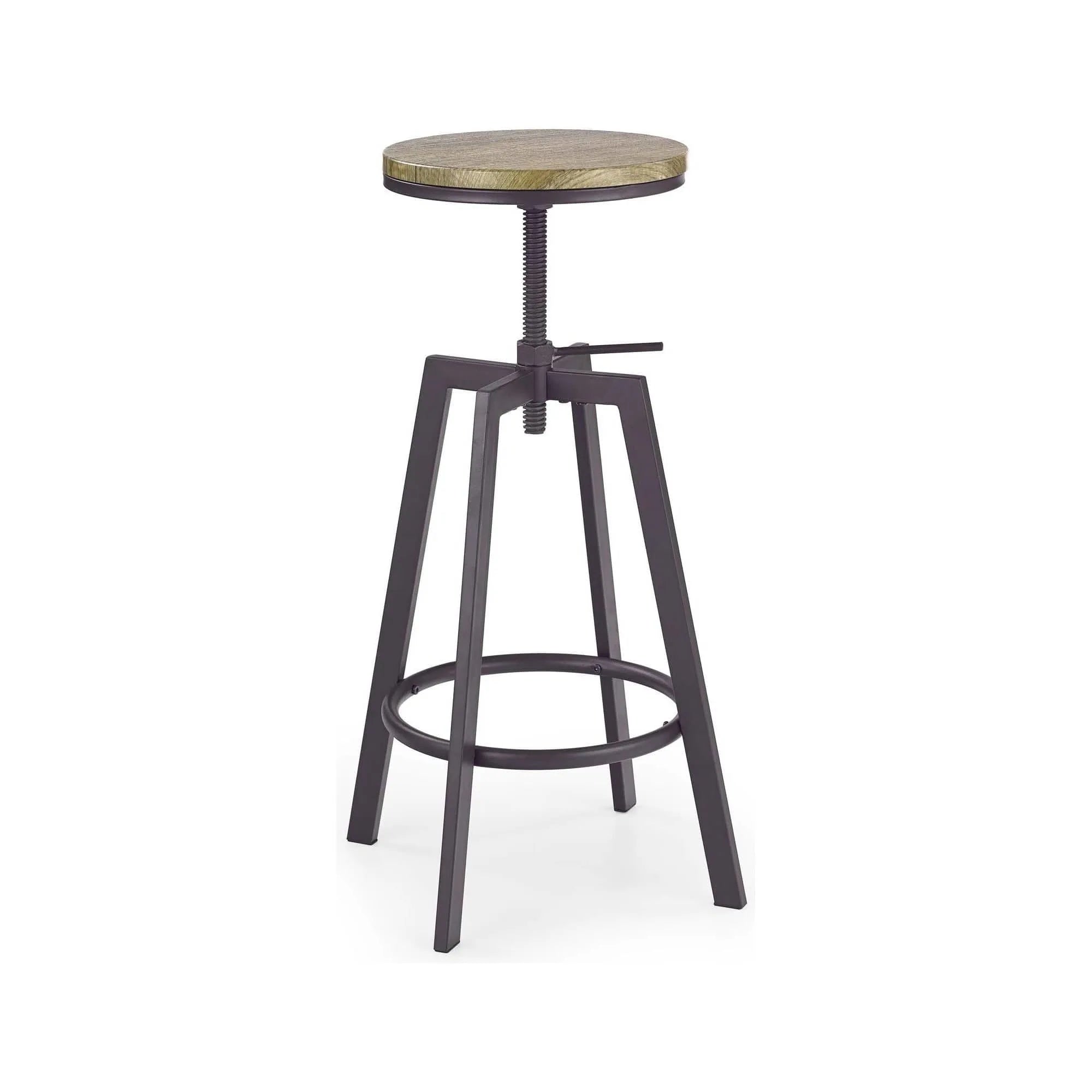 Scaun bar H64, stejar/gri inchis, 30x30x63/80 cm