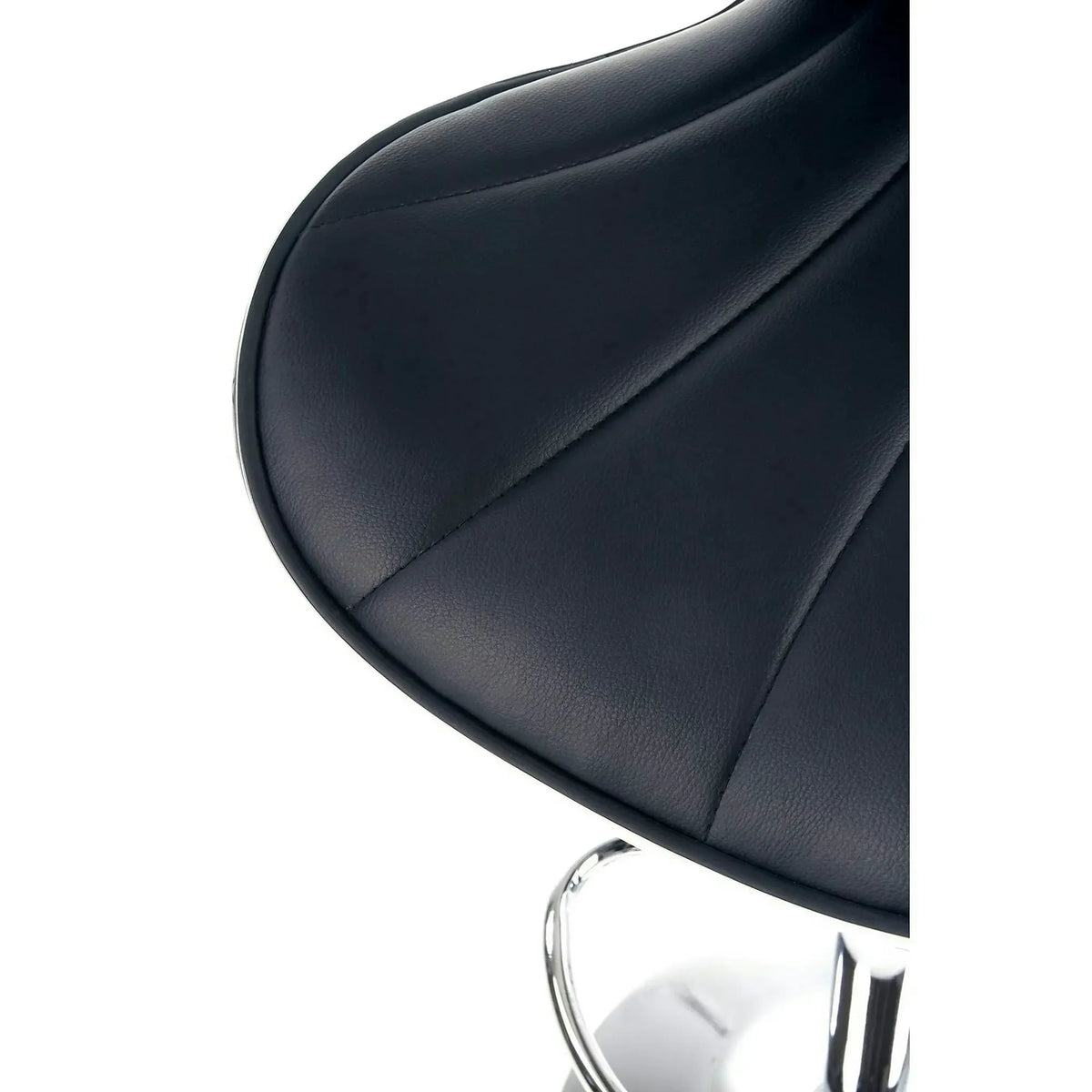 Scaun bar H69, negru/crom, piele ecologica/otel, 48x55x91/111 cm