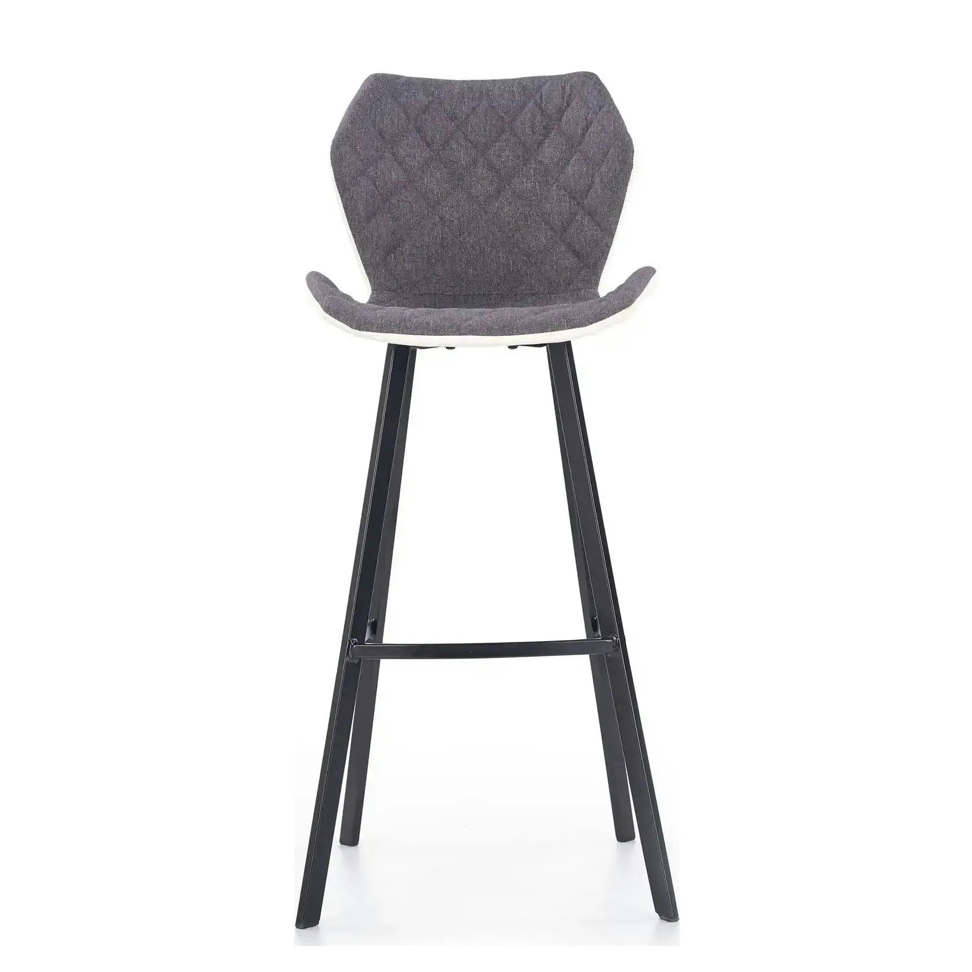 Scaun bar H83, gri/negru, stofa/piele ecologica/metal, 50x48x101 cm