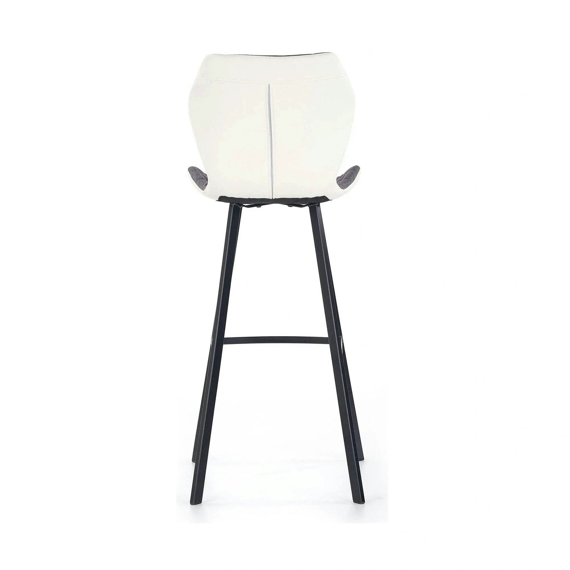 Scaun bar H83, gri/negru, stofa/piele ecologica/metal, 50x48x101 cm