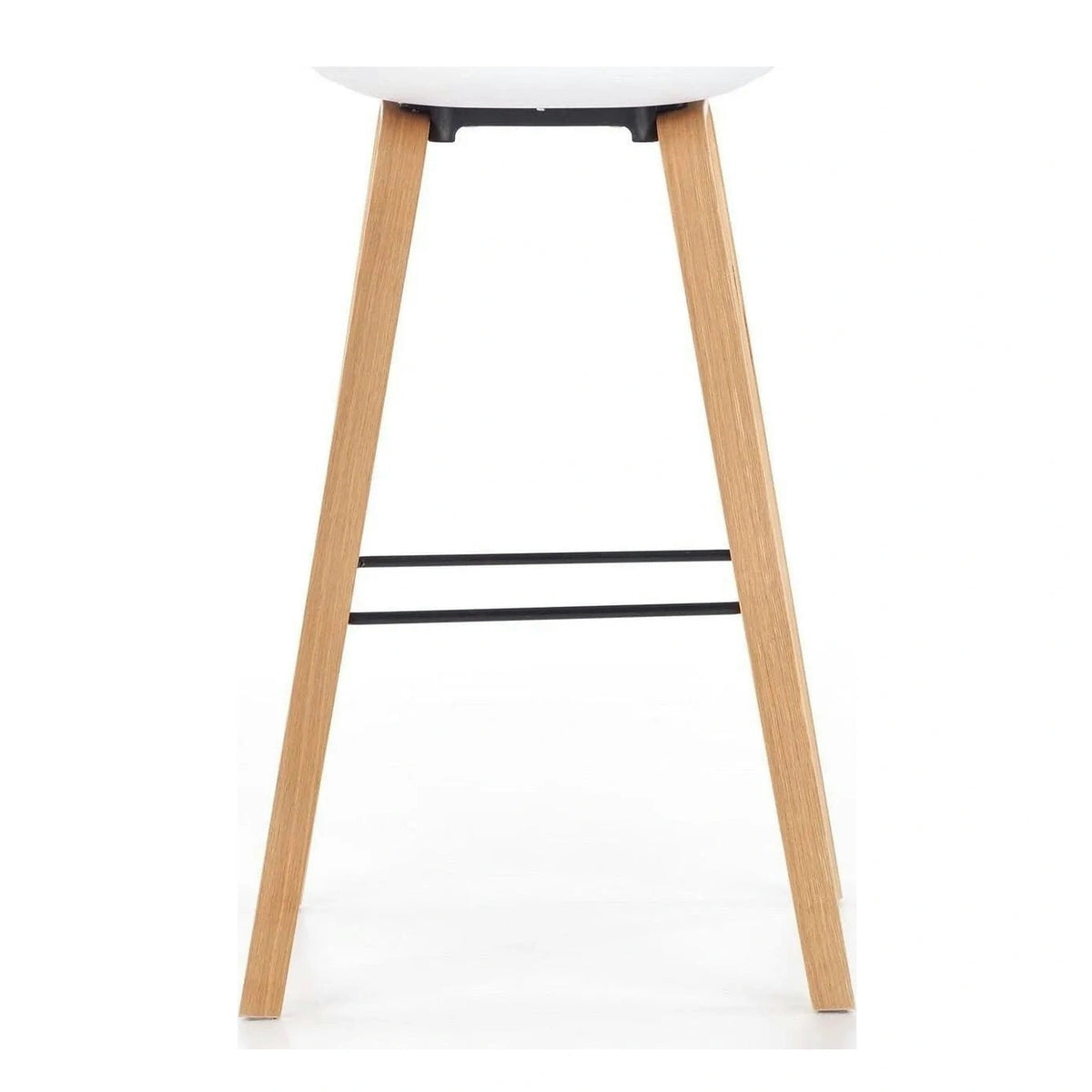 Scaun bar H86, gri/alb/stejar sonoma, stofa/plastic/lemn, 43x42x81 cm