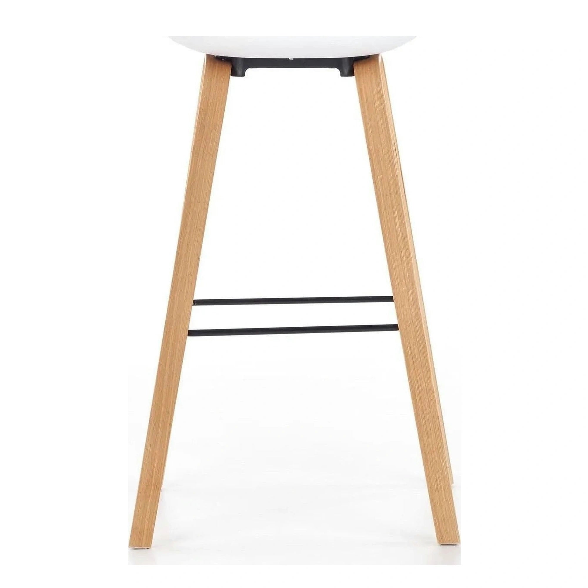 Scaun bar H86, gri/alb/stejar sonoma, stofa/plastic/lemn, 43x42x81 cm