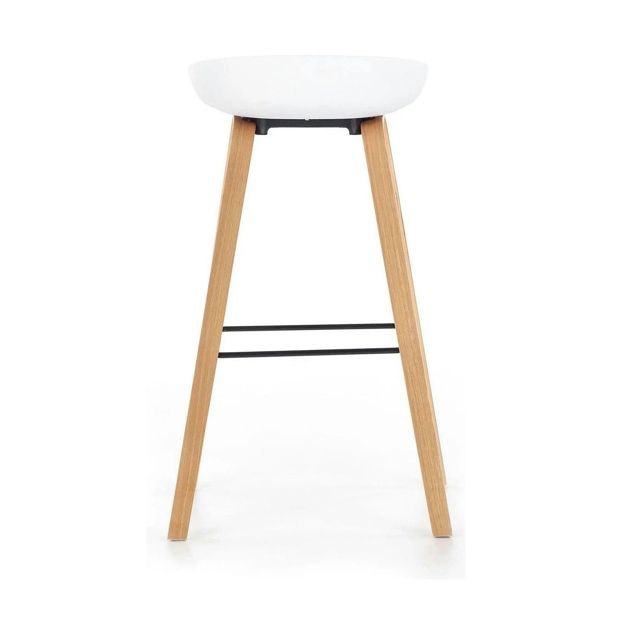 Scaun bar H86, gri/alb/stejar sonoma, stofa/plastic/lemn, 43x42x81 cm
